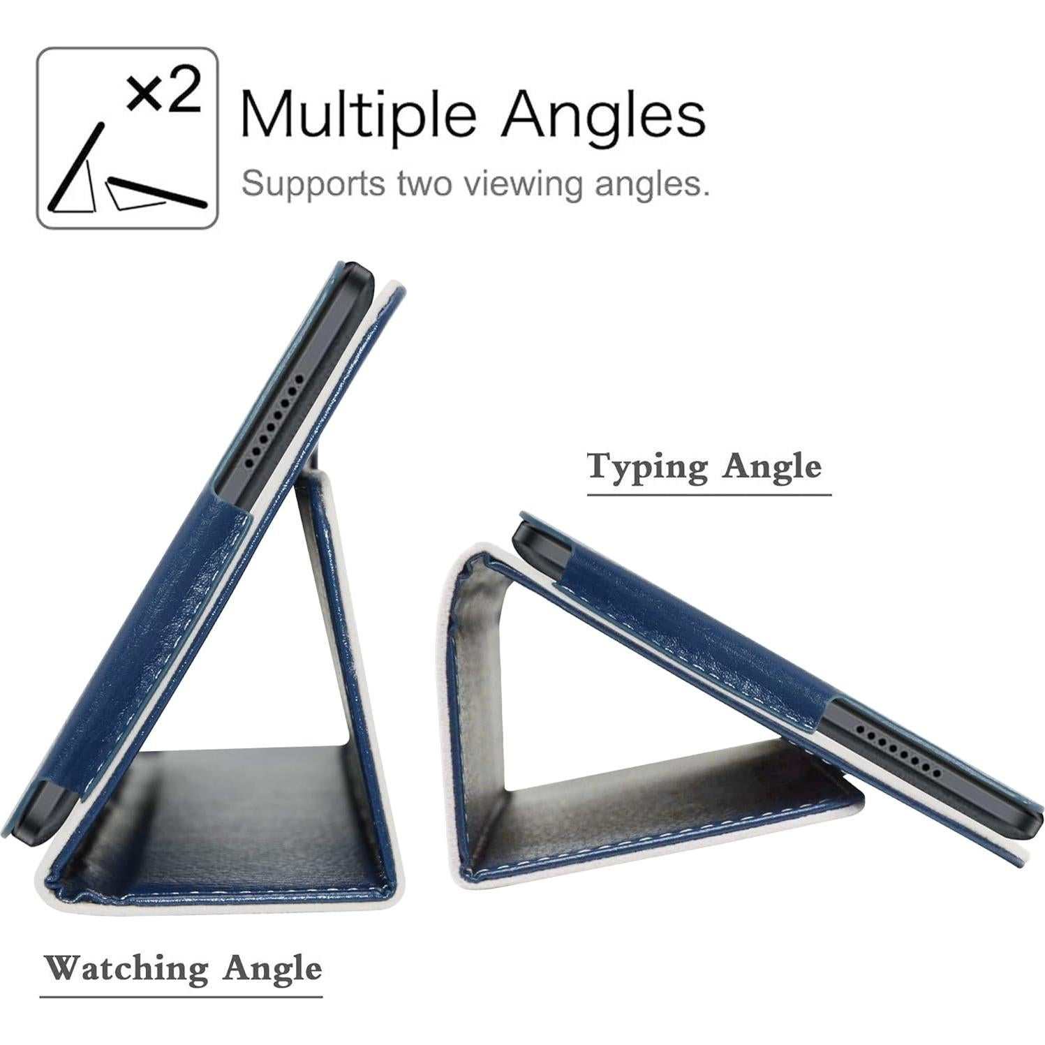 Funda Folio TCL Tab 8 - Cuero PU Azul, Soporte Plegable