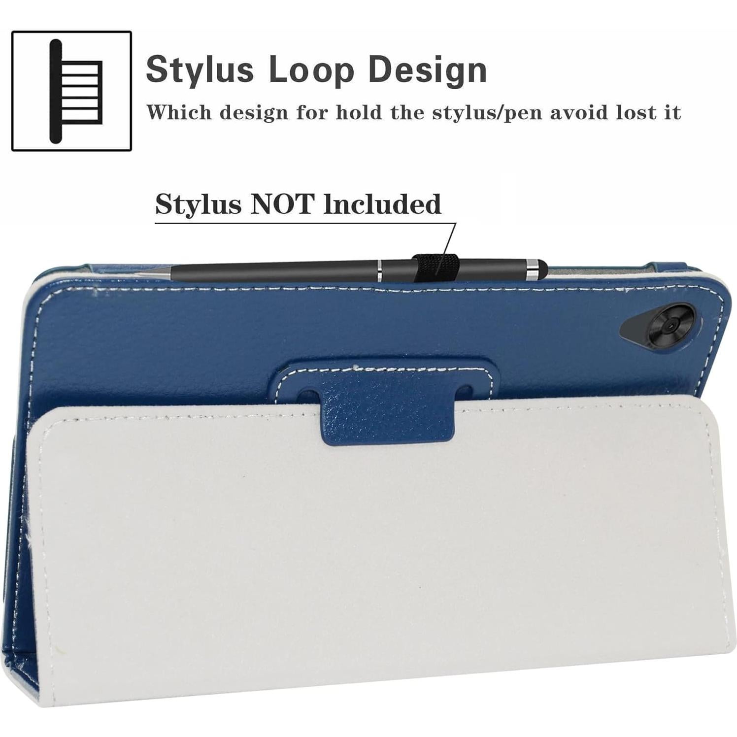 Funda Folio TCL Tab 8 - Cuero PU Azul, Soporte Plegable