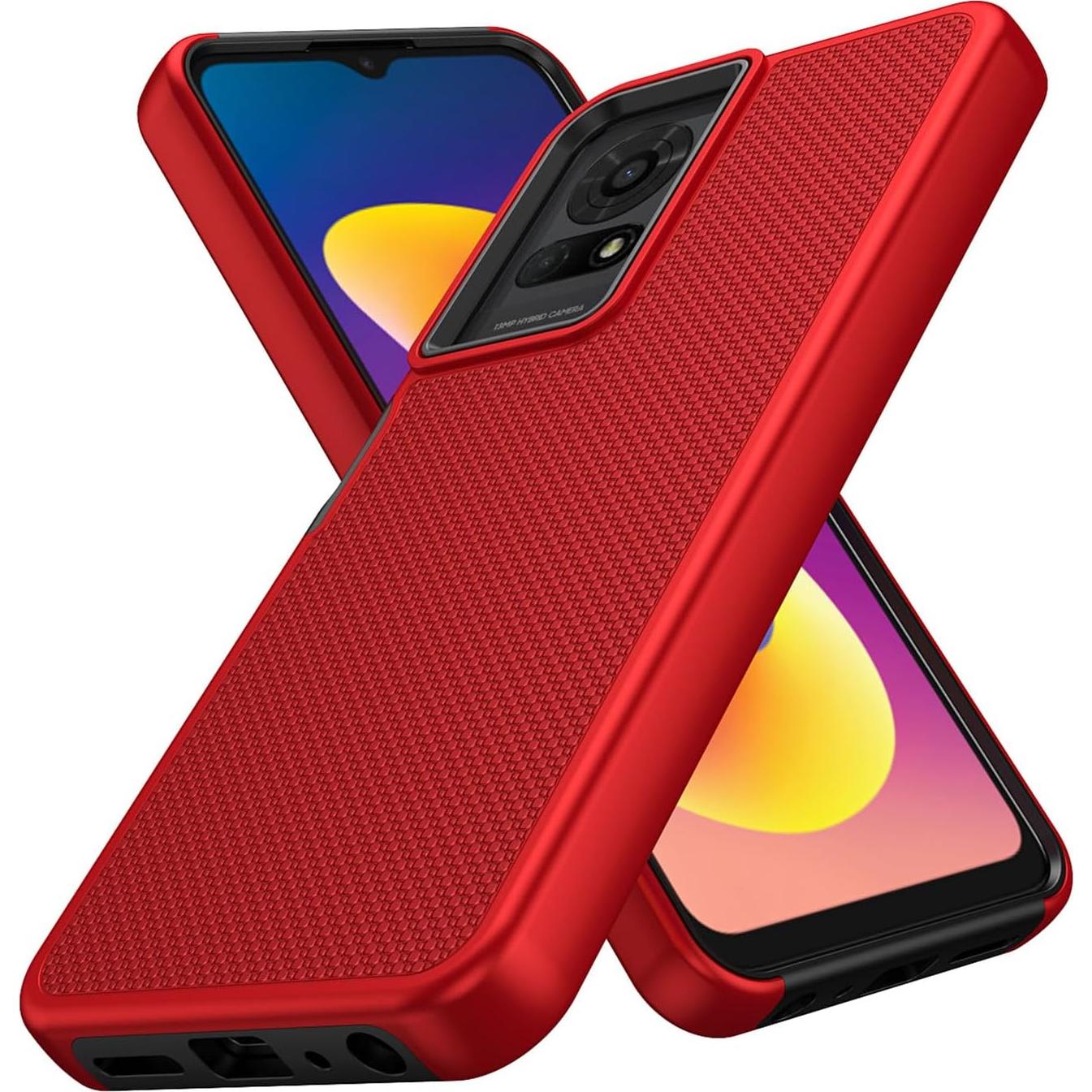 Funda Ailiber Doble Capa para TCL K23/K24/50 LE - Rojo