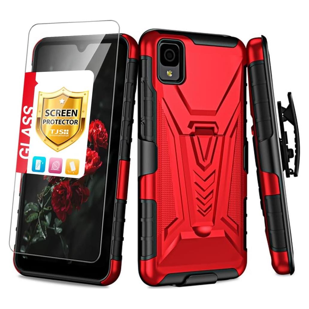 Funda Híbrida TJS para Alcatel TCL 30 Z T602DL con Protector
