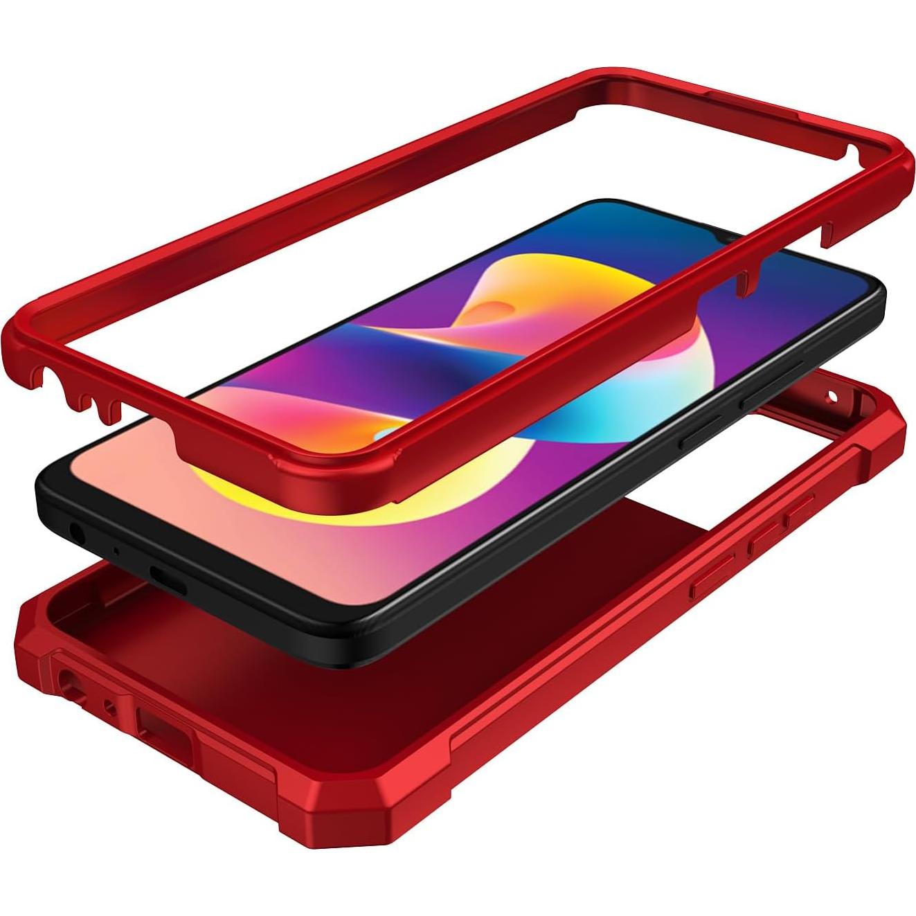 Funda Parachoques TCL 50 LE / K24 / K23 Rojo con Protector