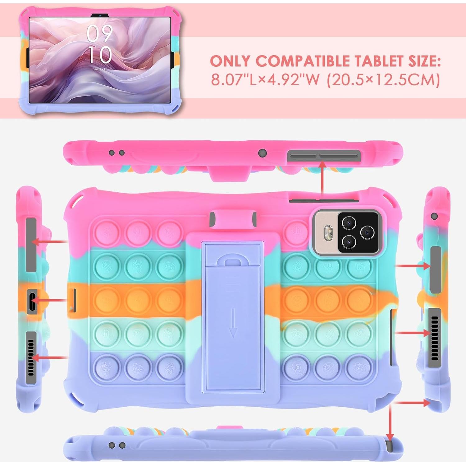 Funda de Silicona DETUOSI para TCL Tab 8 LE 8" Rosa