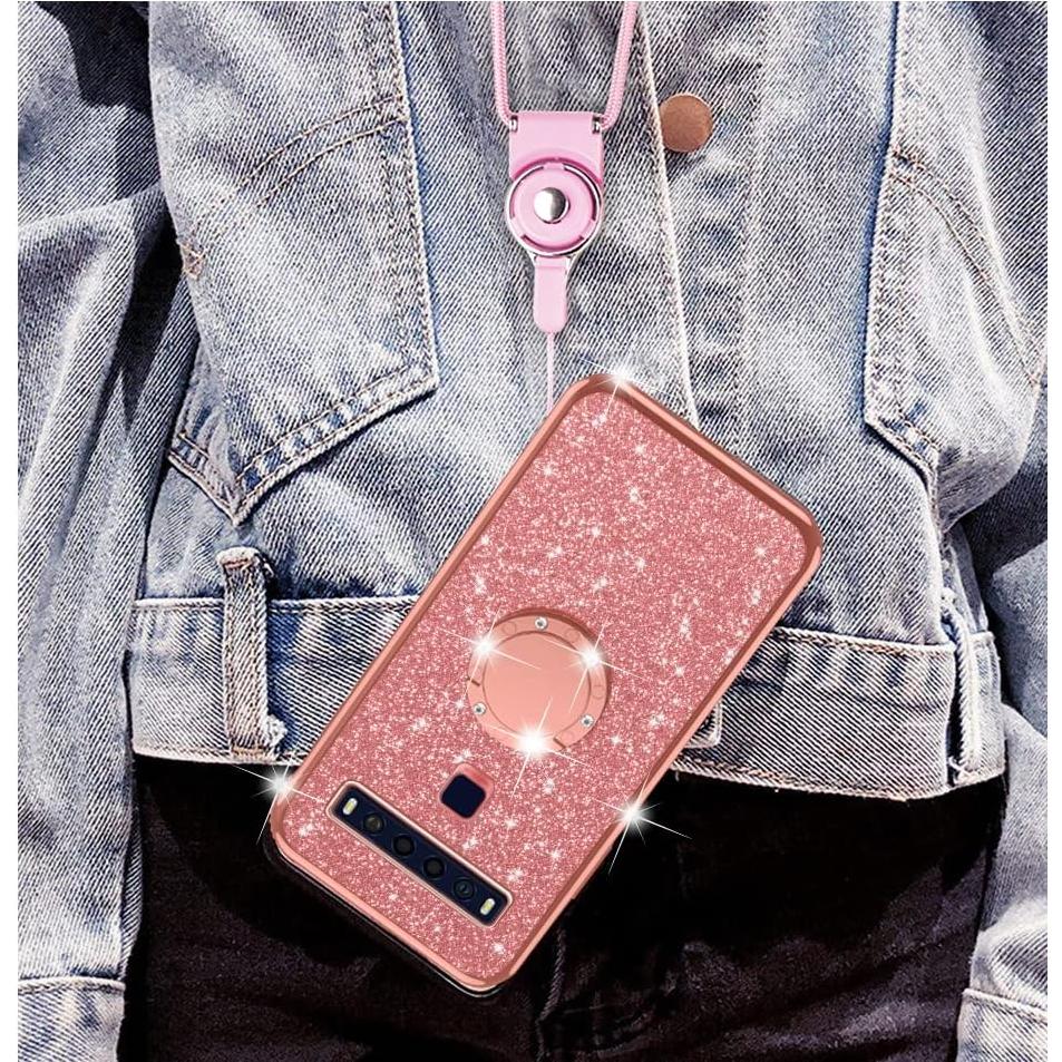 Funda Brillante para TCL 10L Nancheng Oro Rosa con Soporte