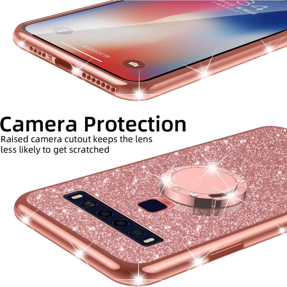 Funda Brillante para TCL 10L Nancheng Oro Rosa con Soporte