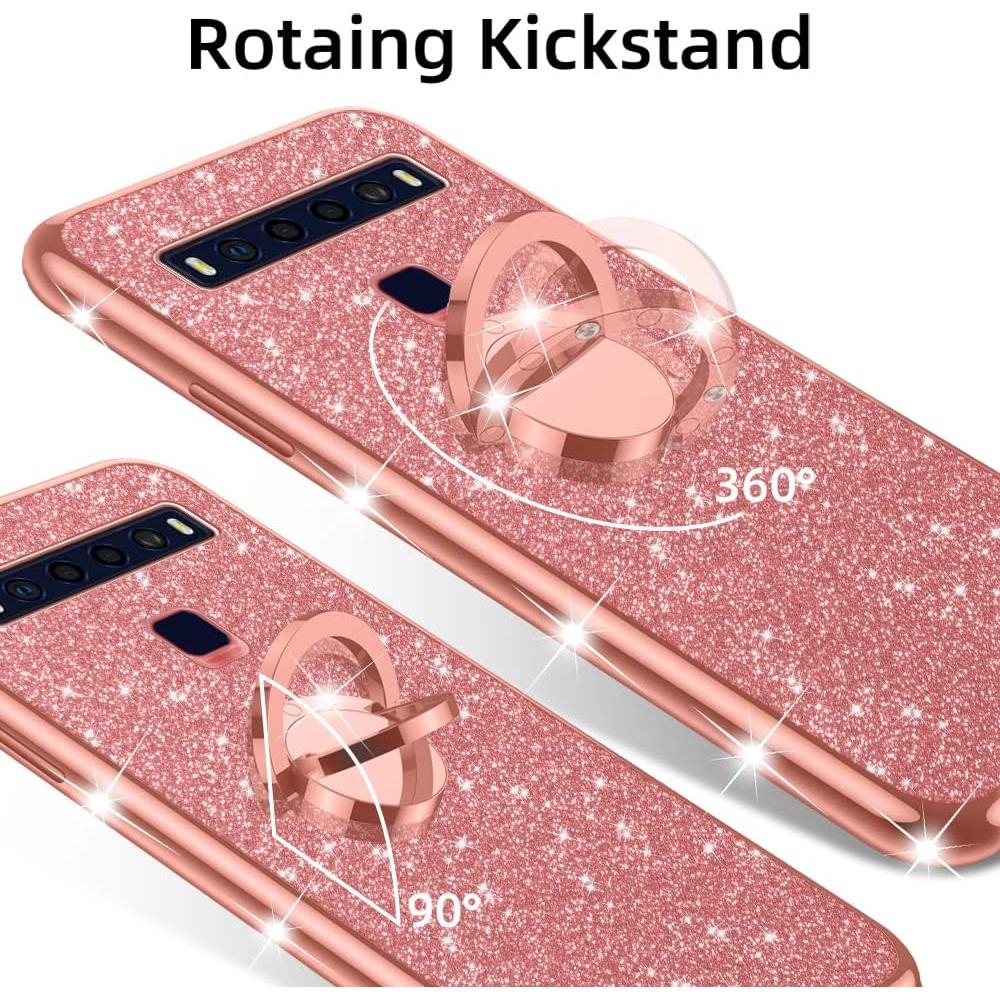 Funda Brillante para TCL 10L Nancheng Oro Rosa con Soporte