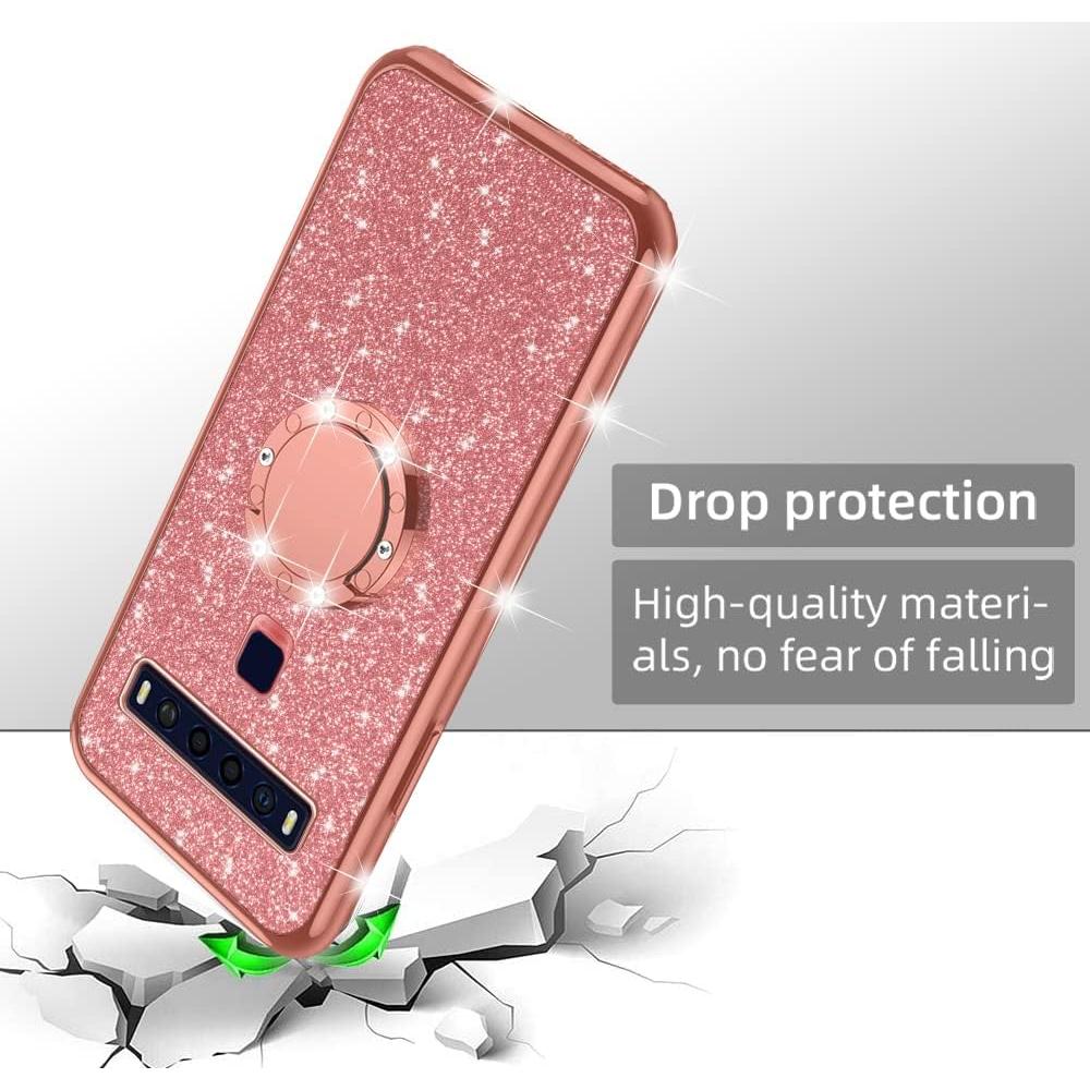 Funda Brillante para TCL 10L Nancheng Oro Rosa con Soporte