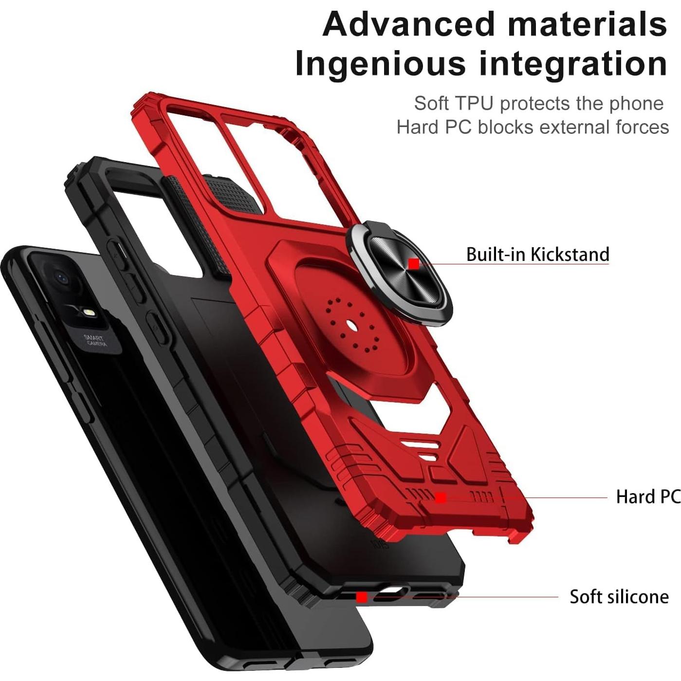 Funda protectora Eaglecell para TCL ION X/V/40Z - RS7 Rojo