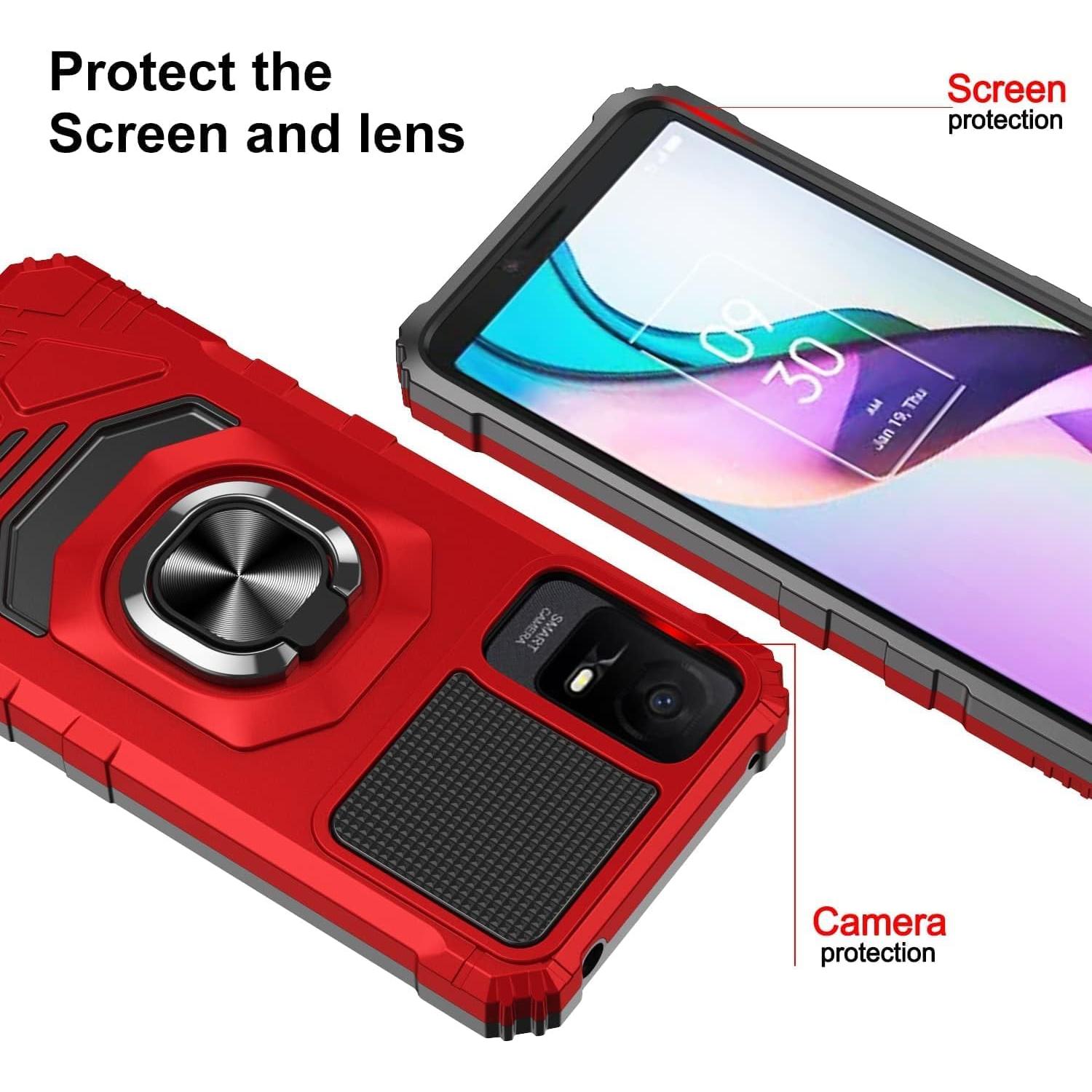 Funda protectora Eaglecell para TCL ION X/V/40Z - RS7 Rojo