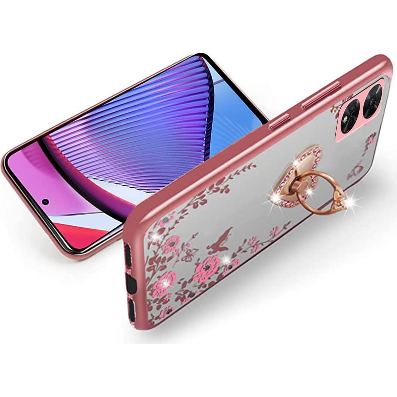 Funda B-wishy Rosa Dorado para TCL 50 XE 5G con Soporte