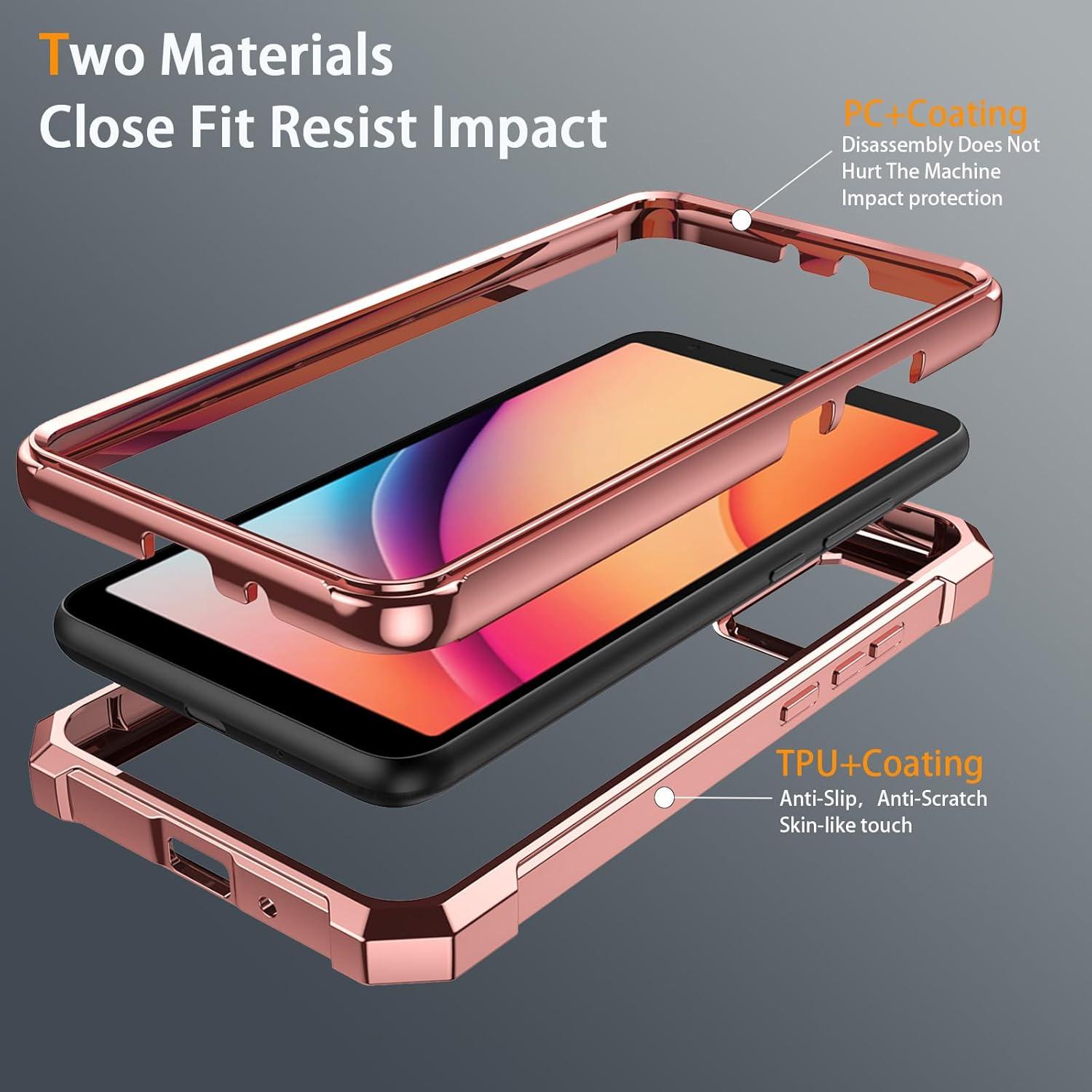 Funda TCL K11 Oro Rosa + Protector de Pantalla Vidrio Templado