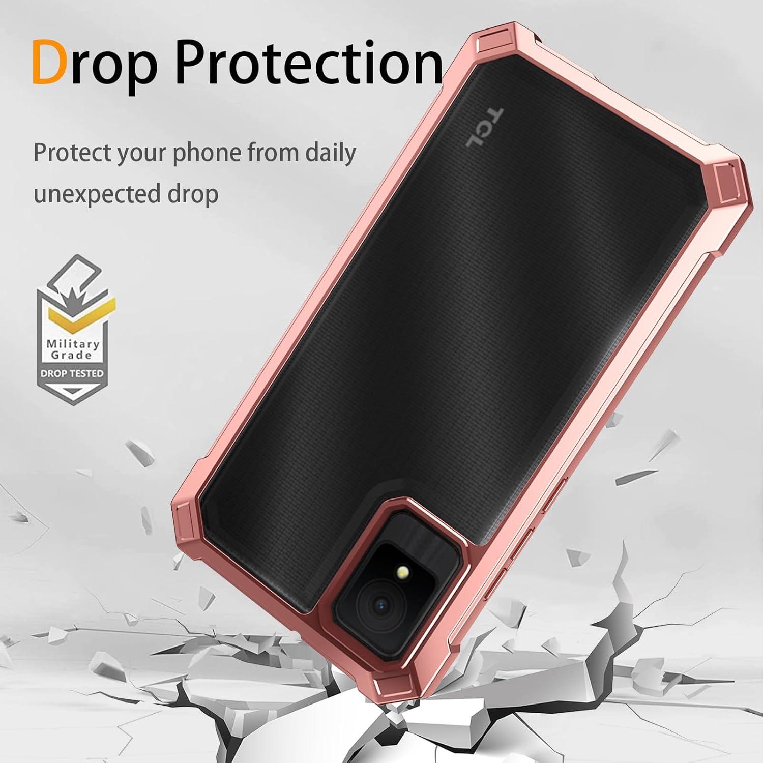 Funda TCL K11 Oro Rosa + Protector de Pantalla Vidrio Templado