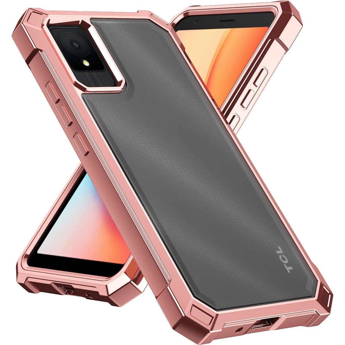 Funda TCL K11 Oro Rosa + Protector de Pantalla Vidrio Templado