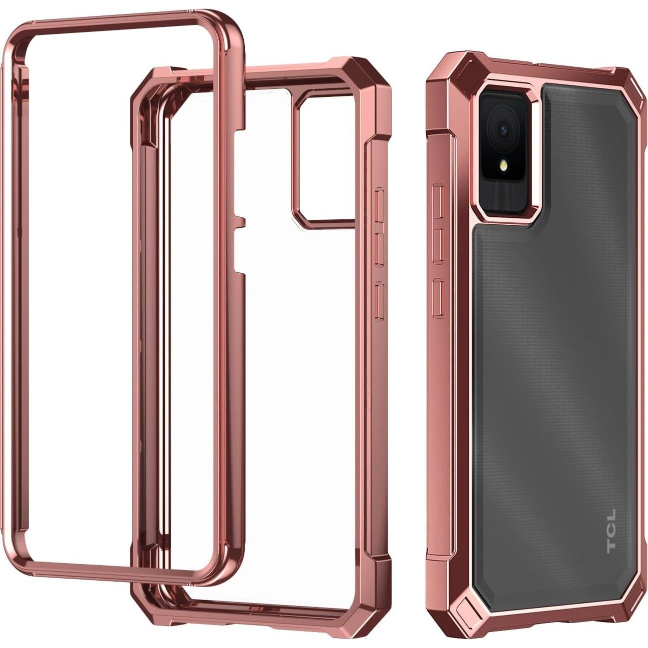 Funda TCL K11 Oro Rosa + Protector de Pantalla Vidrio Templado