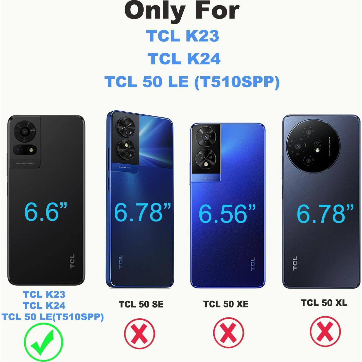 Funda Plegable OUEAYIEN para TCL 50 LE/K23/K24 con RFID Azul