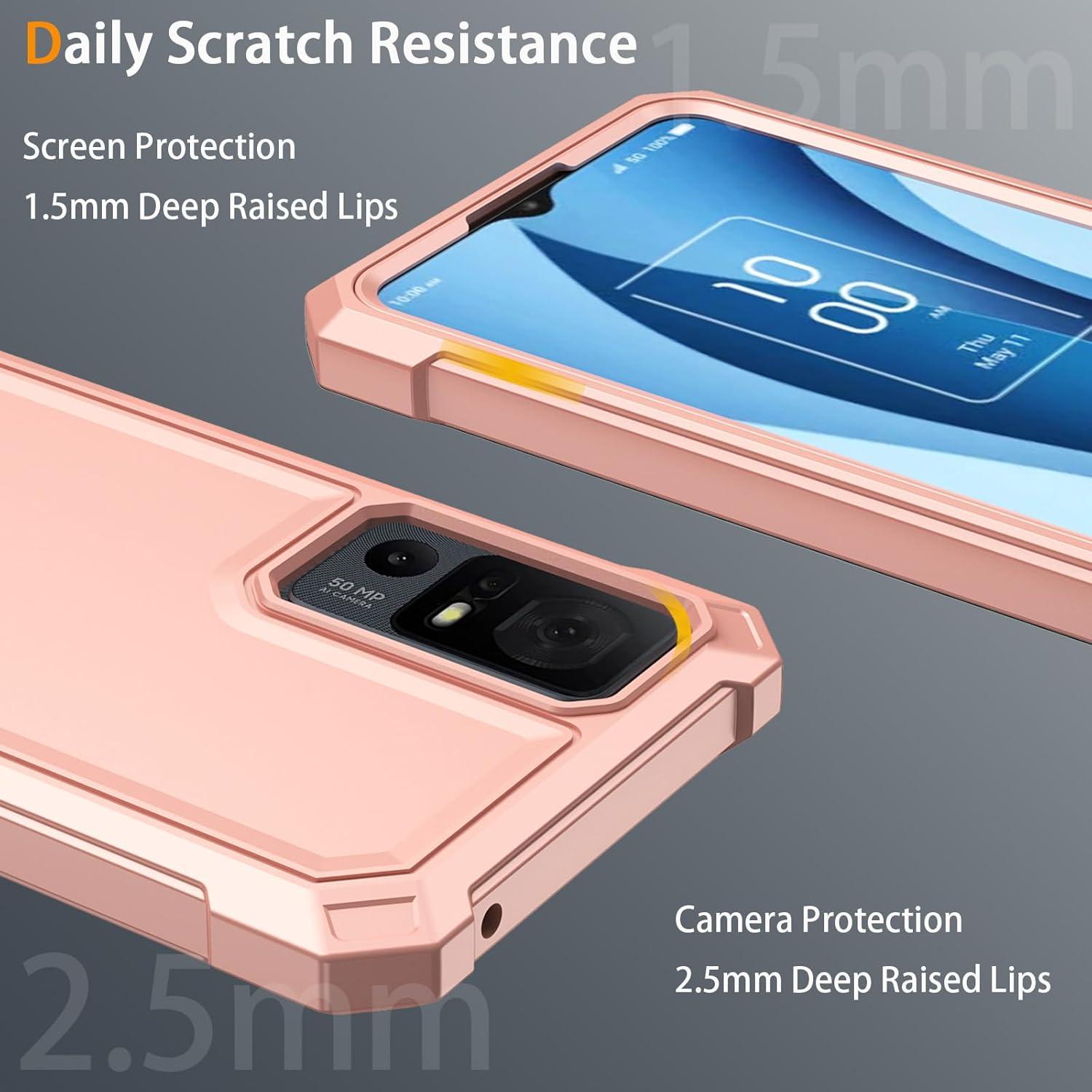 Funda protectora TCL 40 XE 5G con vidrio templado Oro Rosa