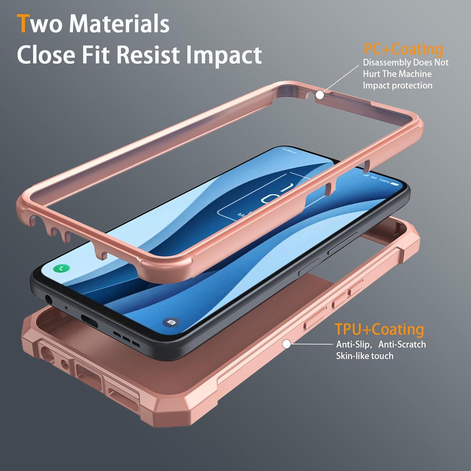 Funda protectora TCL 40 XE 5G con vidrio templado Oro Rosa