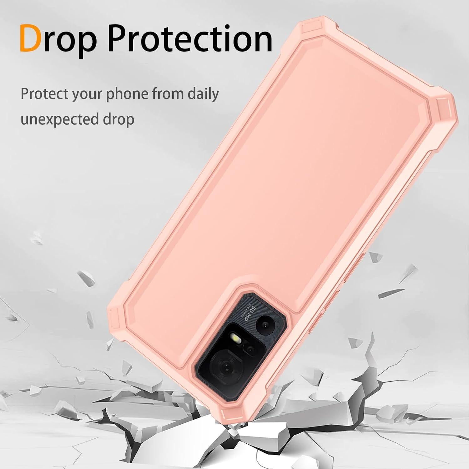 Funda protectora TCL 40 XE 5G con vidrio templado Oro Rosa