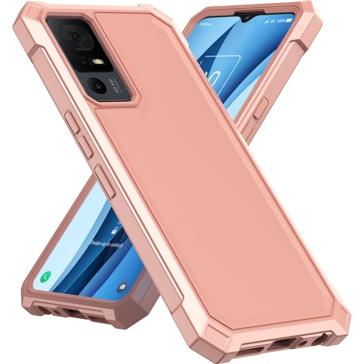 Funda protectora TCL 40 XE 5G con vidrio templado Oro Rosa