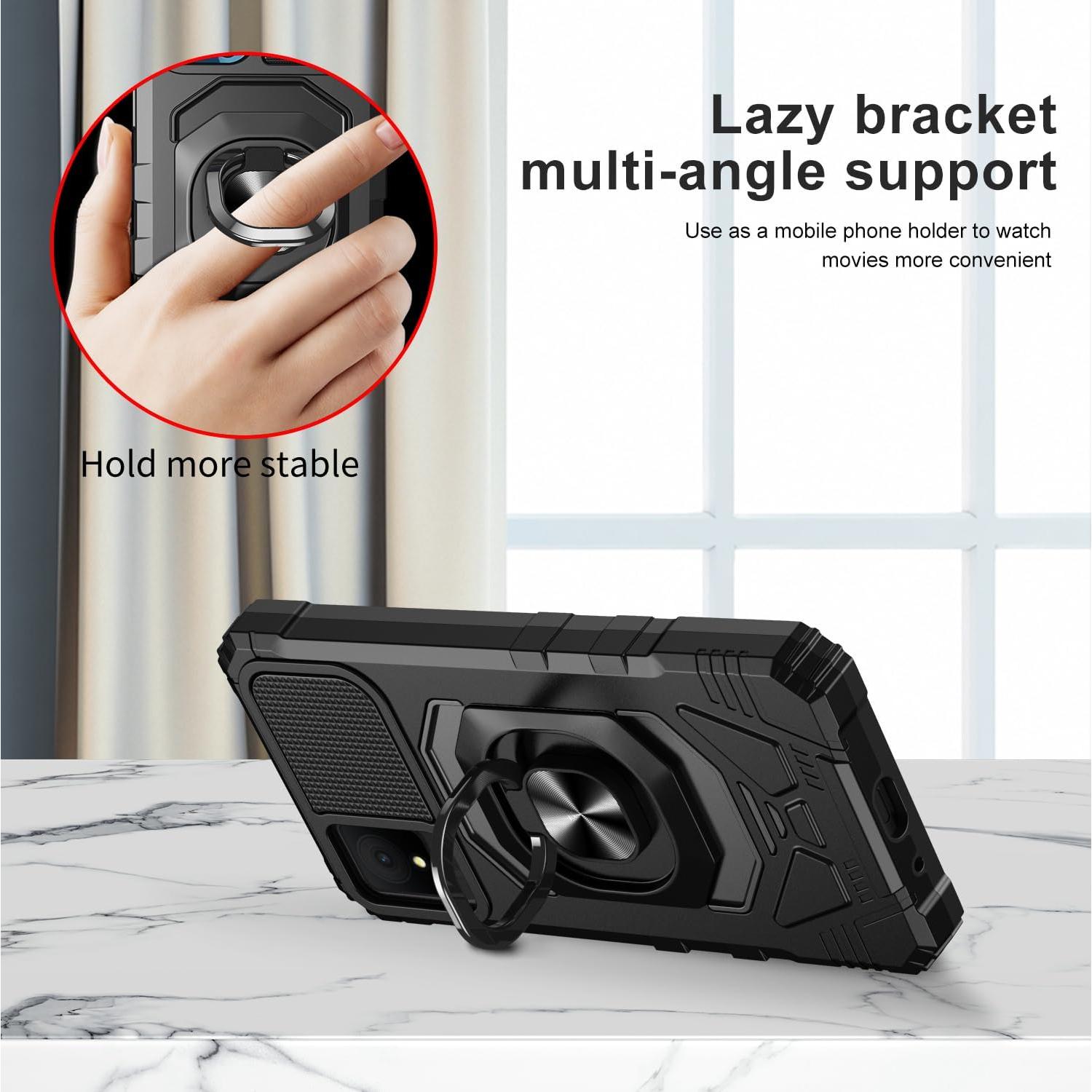 Funda para TCL K11 con protector de pantalla y soporte - Negro