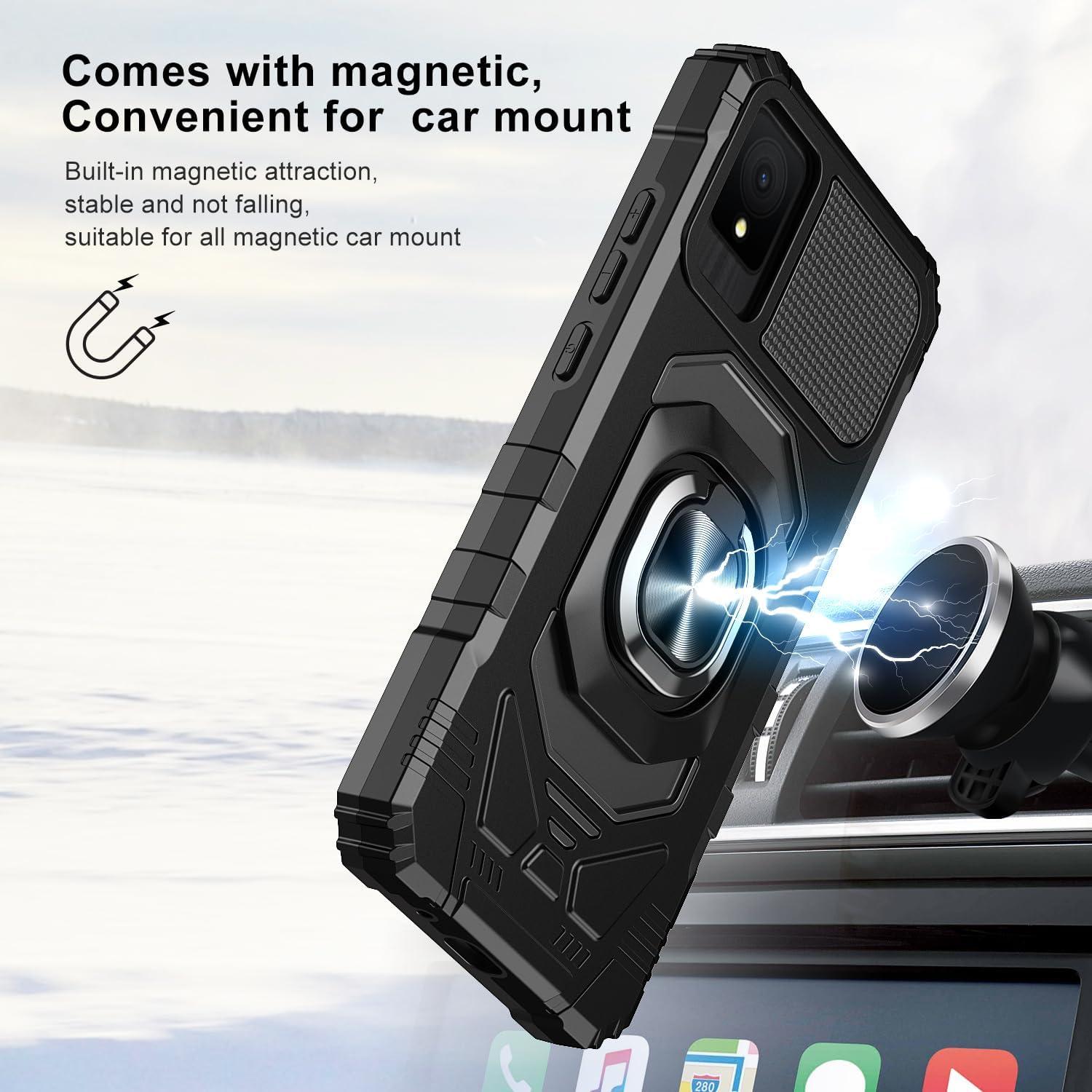 Funda para TCL K11 con protector de pantalla y soporte - Negro