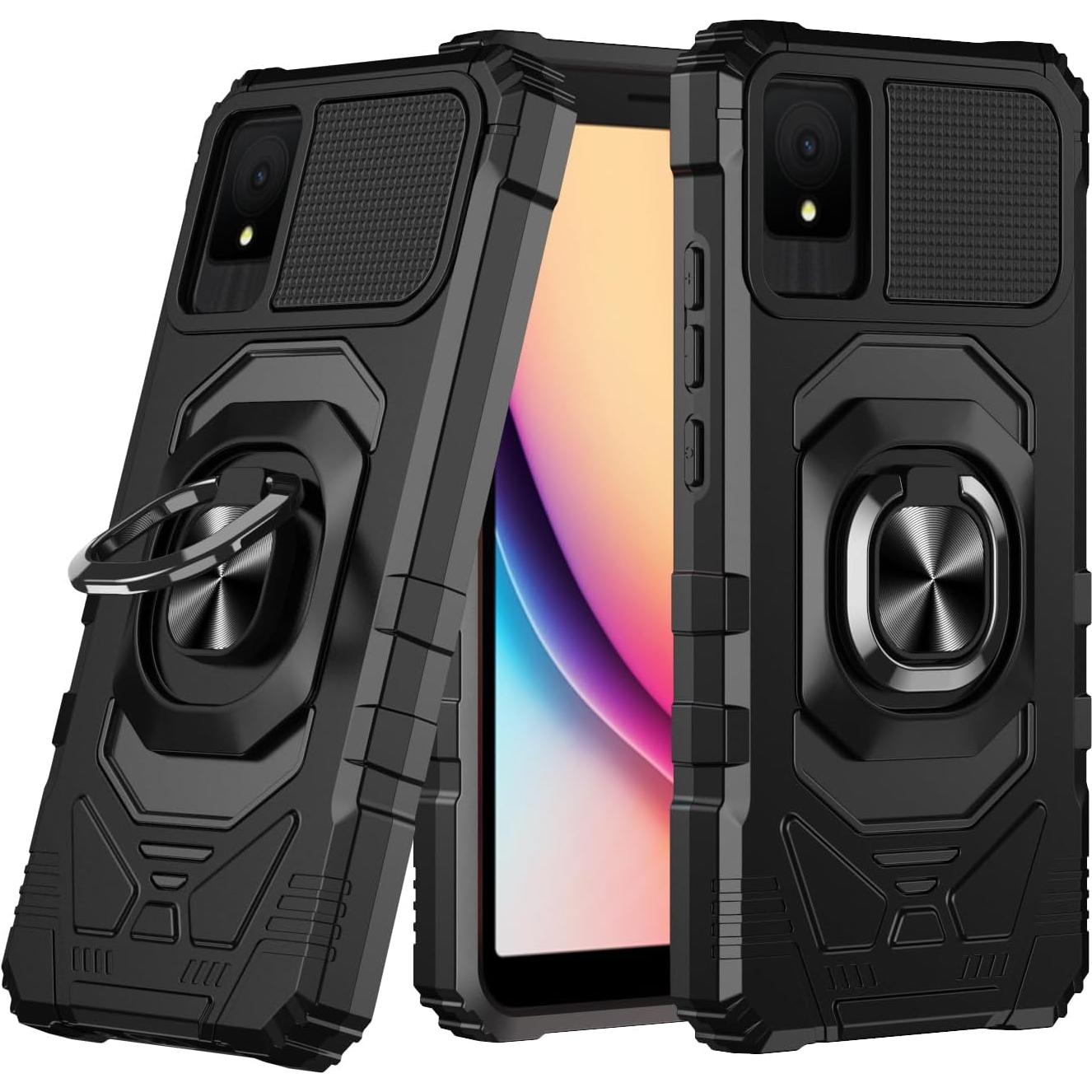 Funda para TCL K11 con protector de pantalla y soporte - Negro