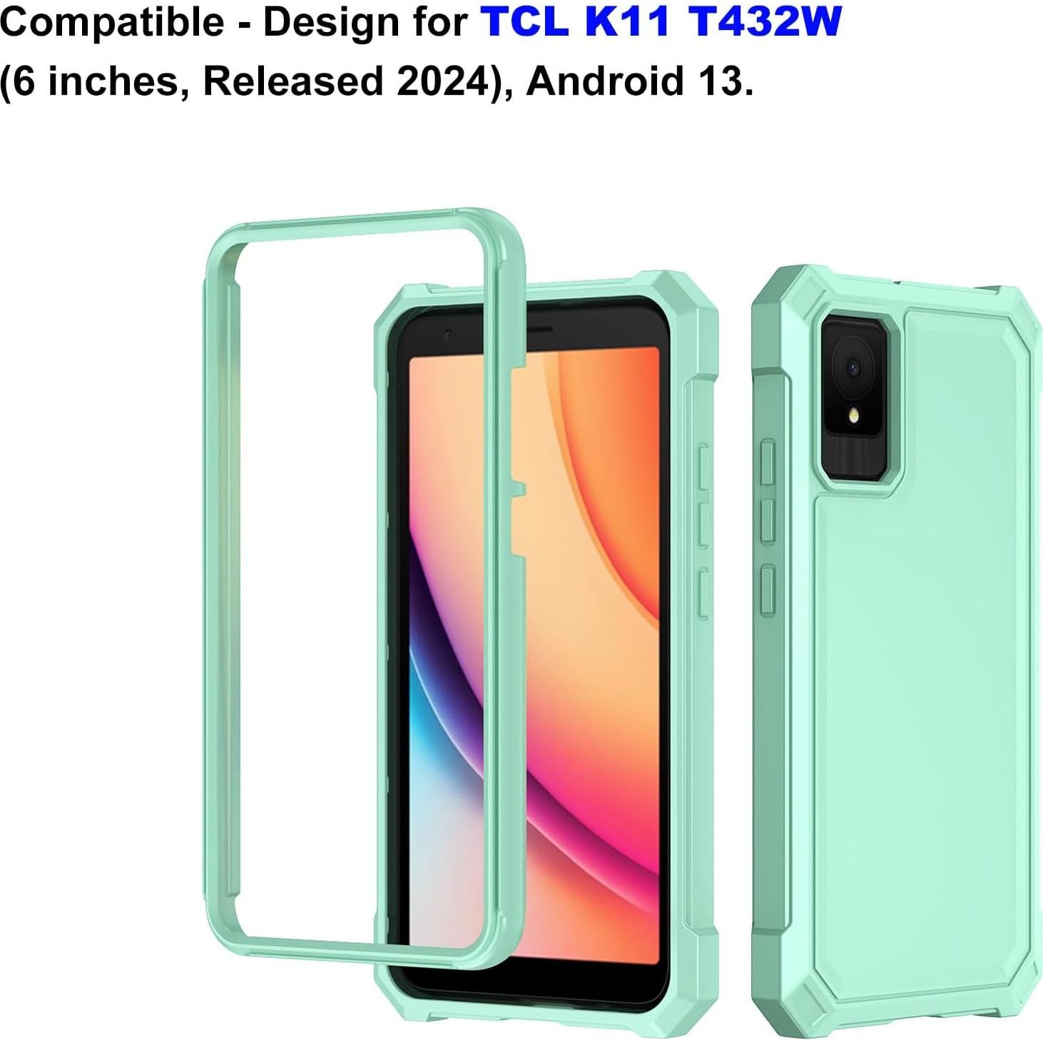 Funda Ailiber Doble Capa para TCL K11 T432W Verde Menta