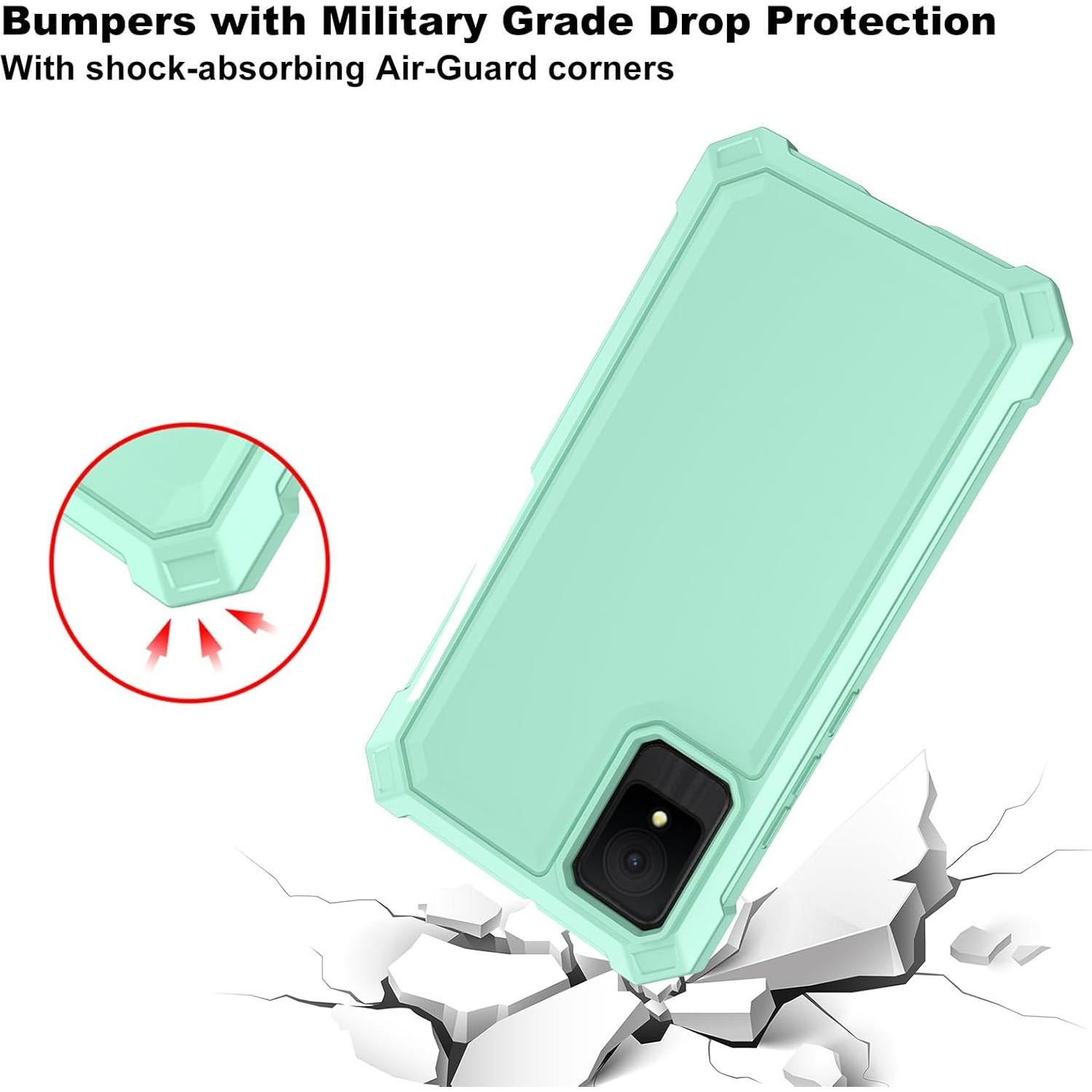 Funda Ailiber Doble Capa para TCL K11 T432W Verde Menta