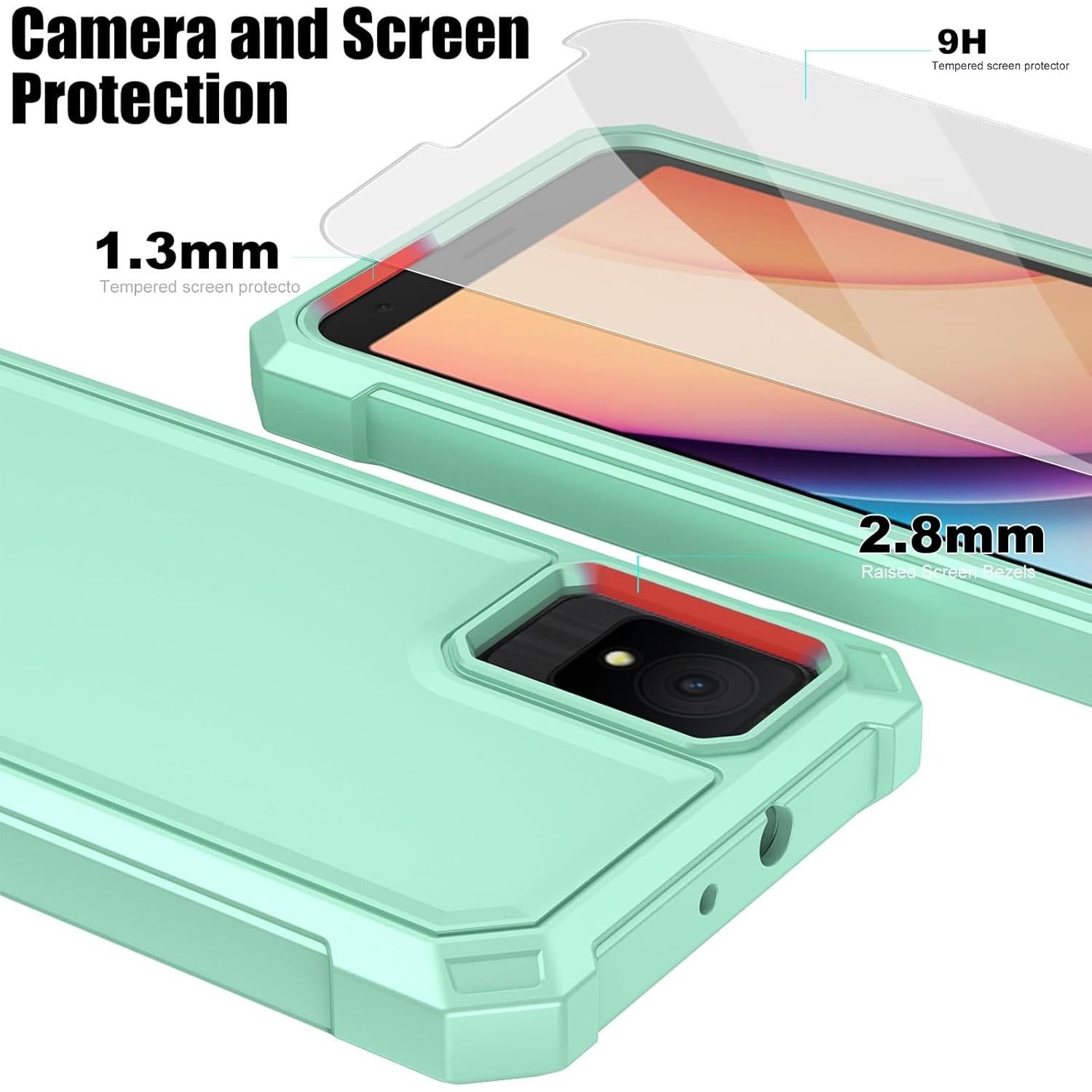 Funda Ailiber Doble Capa para TCL K11 T432W Verde Menta