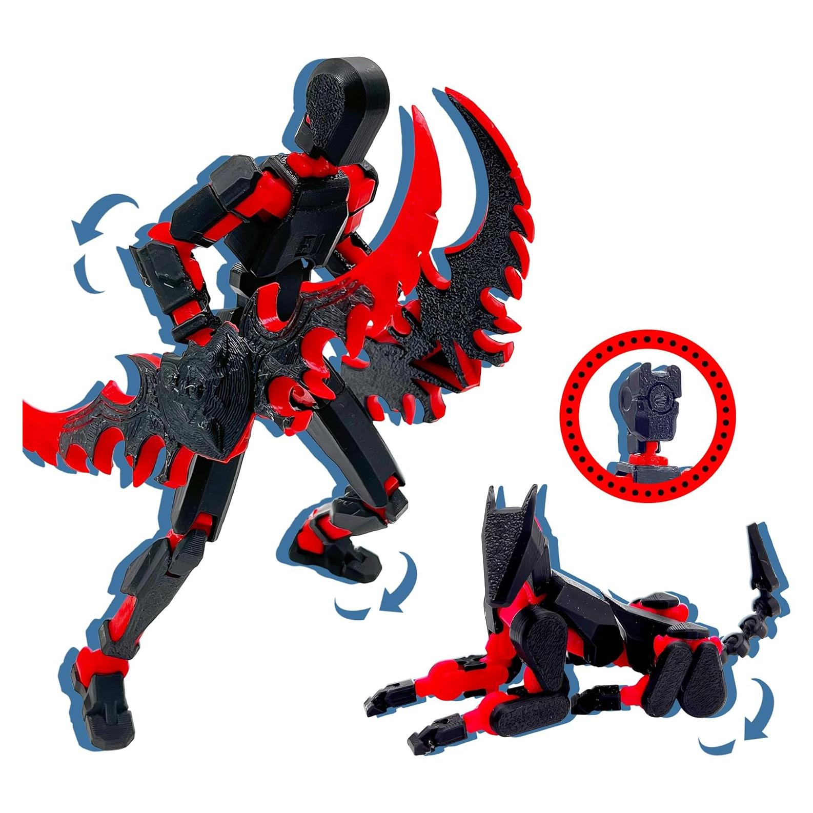 Conjunto de Figuras de Acción T13 Uodofy 3D Negro Rojo + Perro