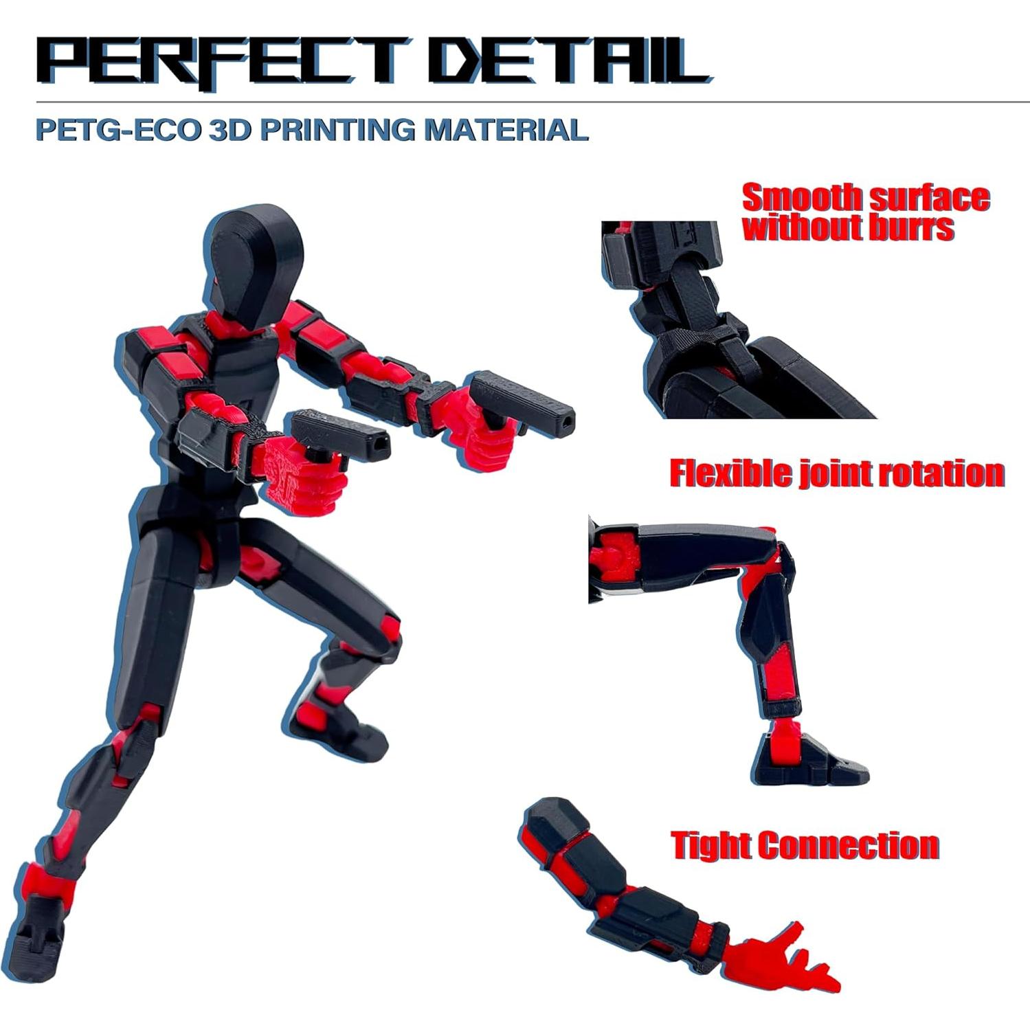 Conjunto de Figuras de Acción T13 Uodofy 3D Negro Rojo + Perro