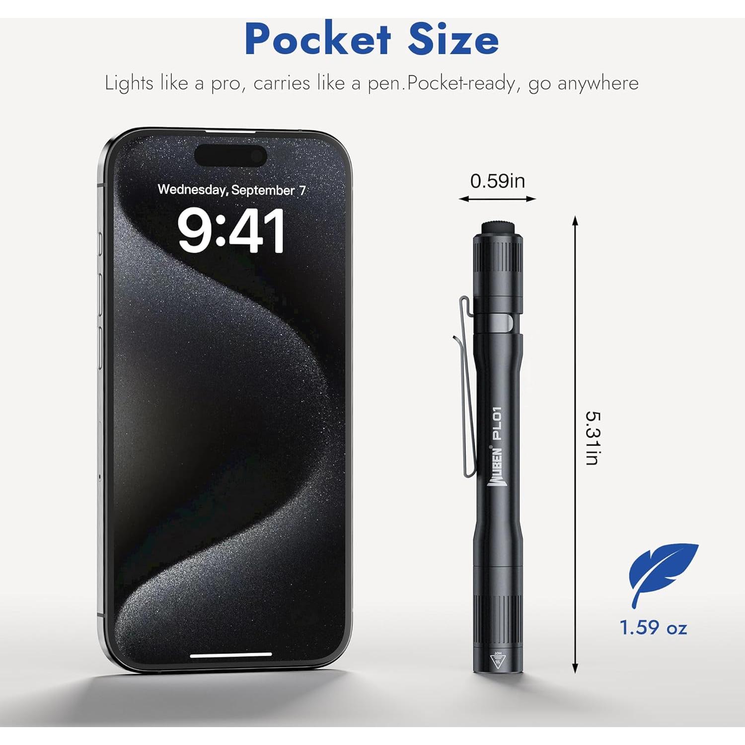 Linterna Táctica WUBEN L3 3000 Lúmenes Recargable USB-C