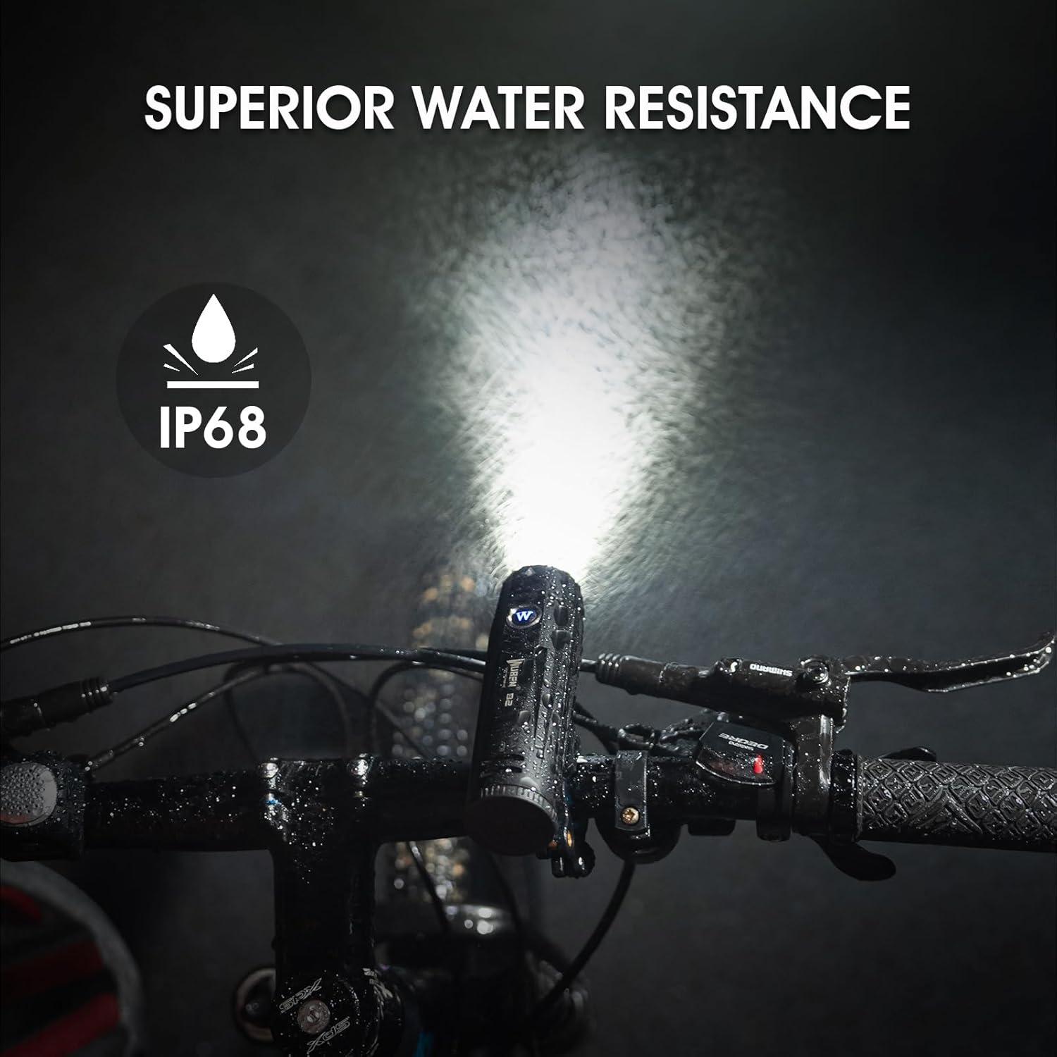 Luz de Bicicleta WUBEN B2 Recargable 1300 Lúmenes IP68