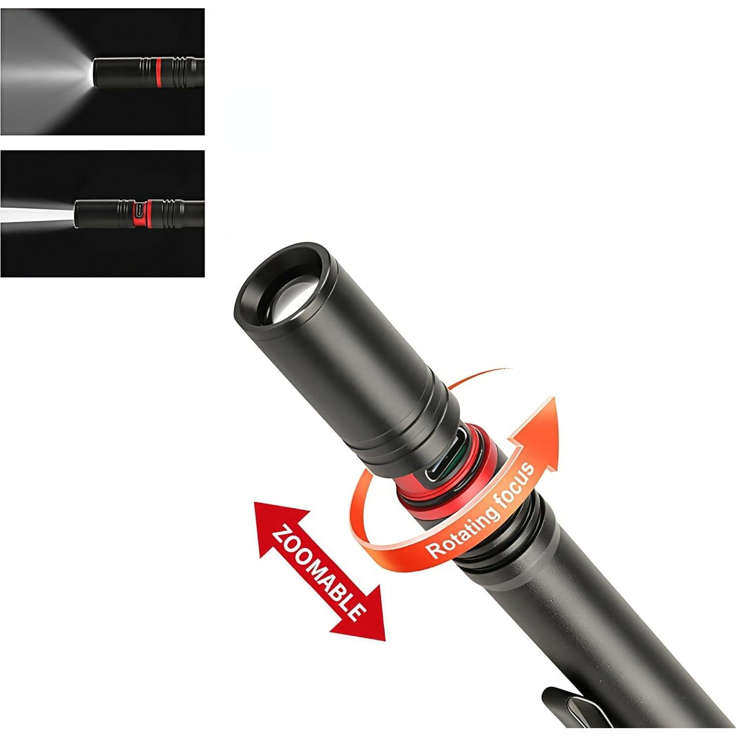 Linterna LED recargable PhotoMate mini 14.6cm alta potencia