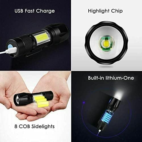 Linterna LED Recargable USB Mini Portátil 2 Paquete
