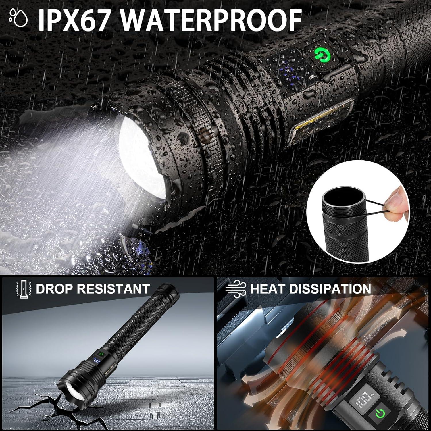 Linterna LED KZK TK50 Recargable 10,000 Lúmenes IP67