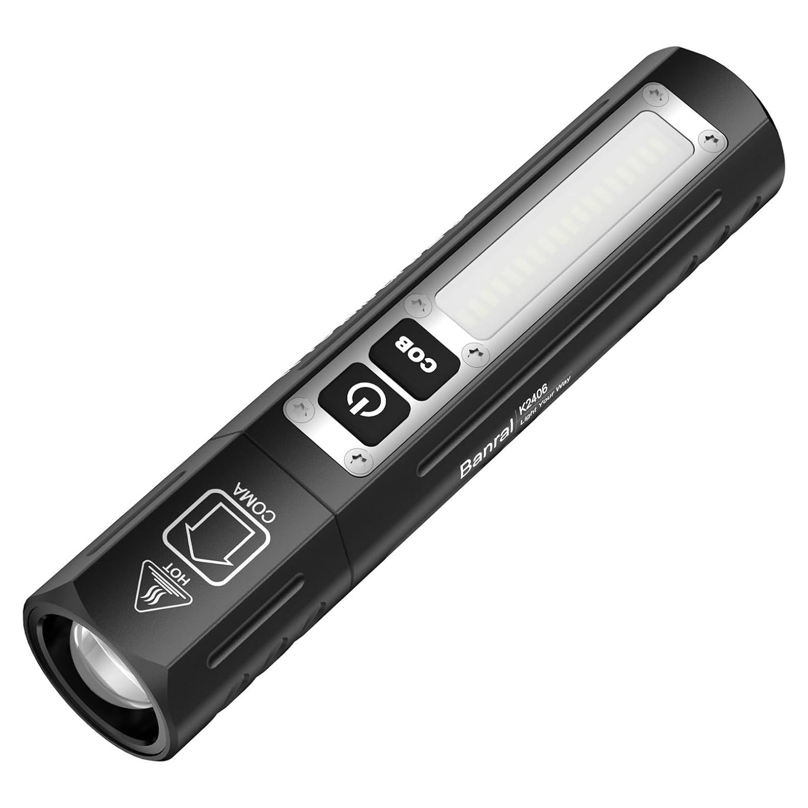 Linterna Táctica Recargable Banral K2406 LED 8 Modos Impermeable