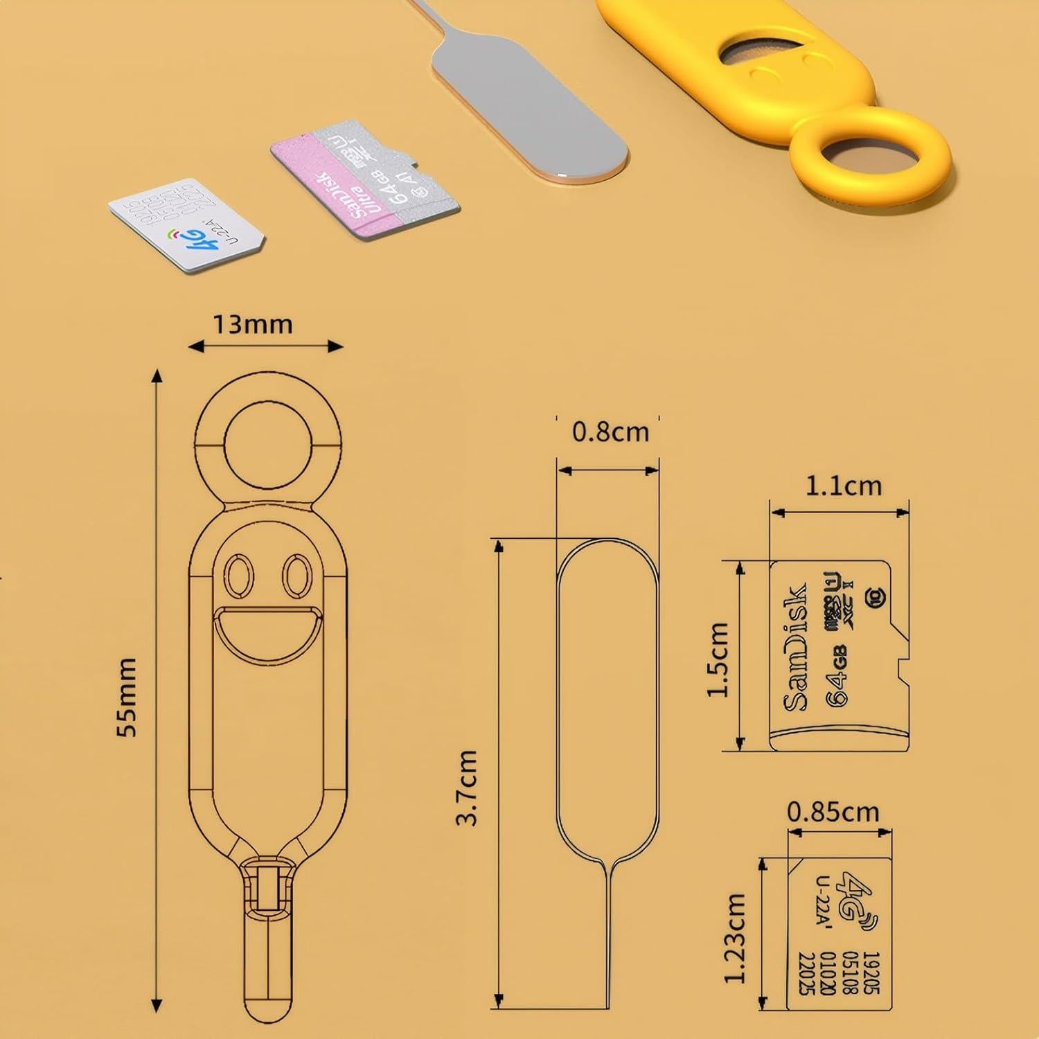 Kit de Extracción de Tarjeta SIM LJFLYXRI - 3 Pcs Tricolor