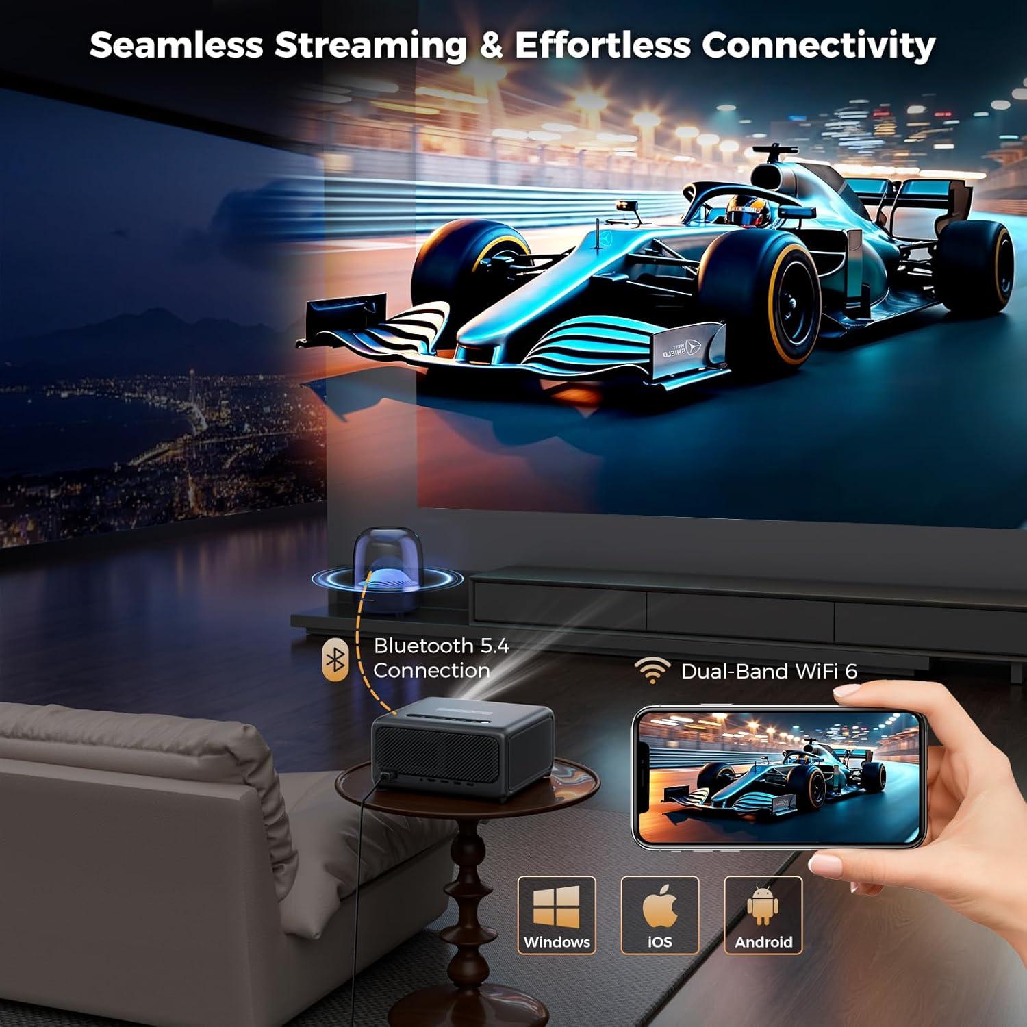 Proyector Inteligente GooDee 4K WiFi Bluetooth 3000 Lúmenes