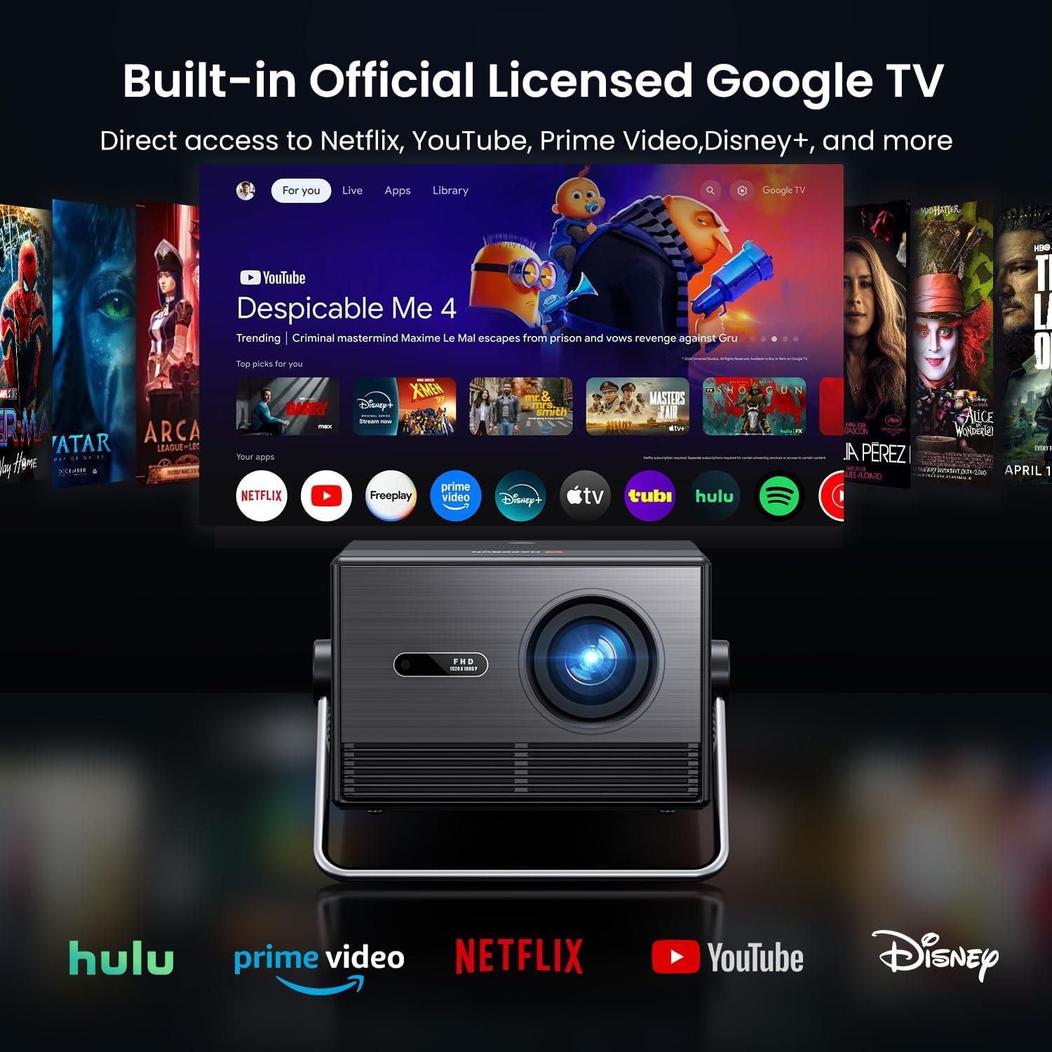 Proyector Inteligente HAPPRUN 4K Full HD con Google TV