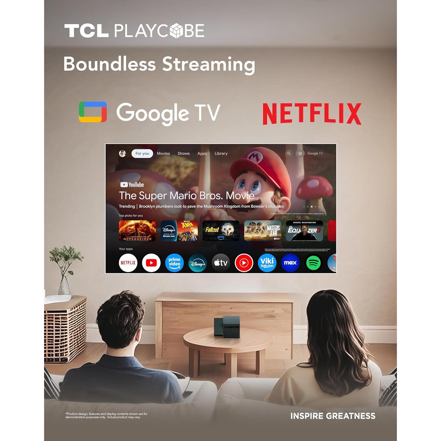 Proyector TCL PlayCube 1080P FHD Portátil con Batería 66Wh