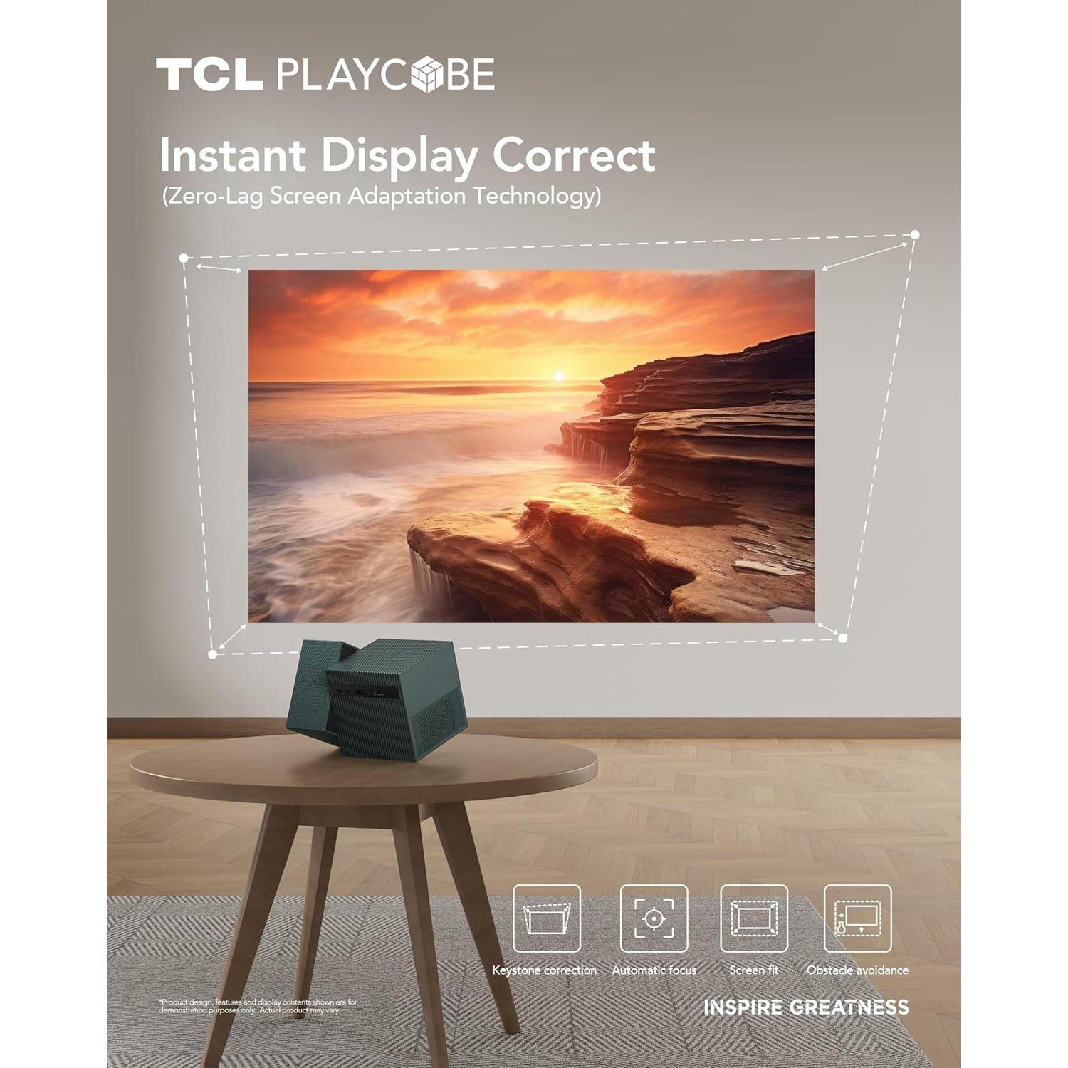 Proyector TCL PlayCube 1080P FHD Portátil con Batería 66Wh