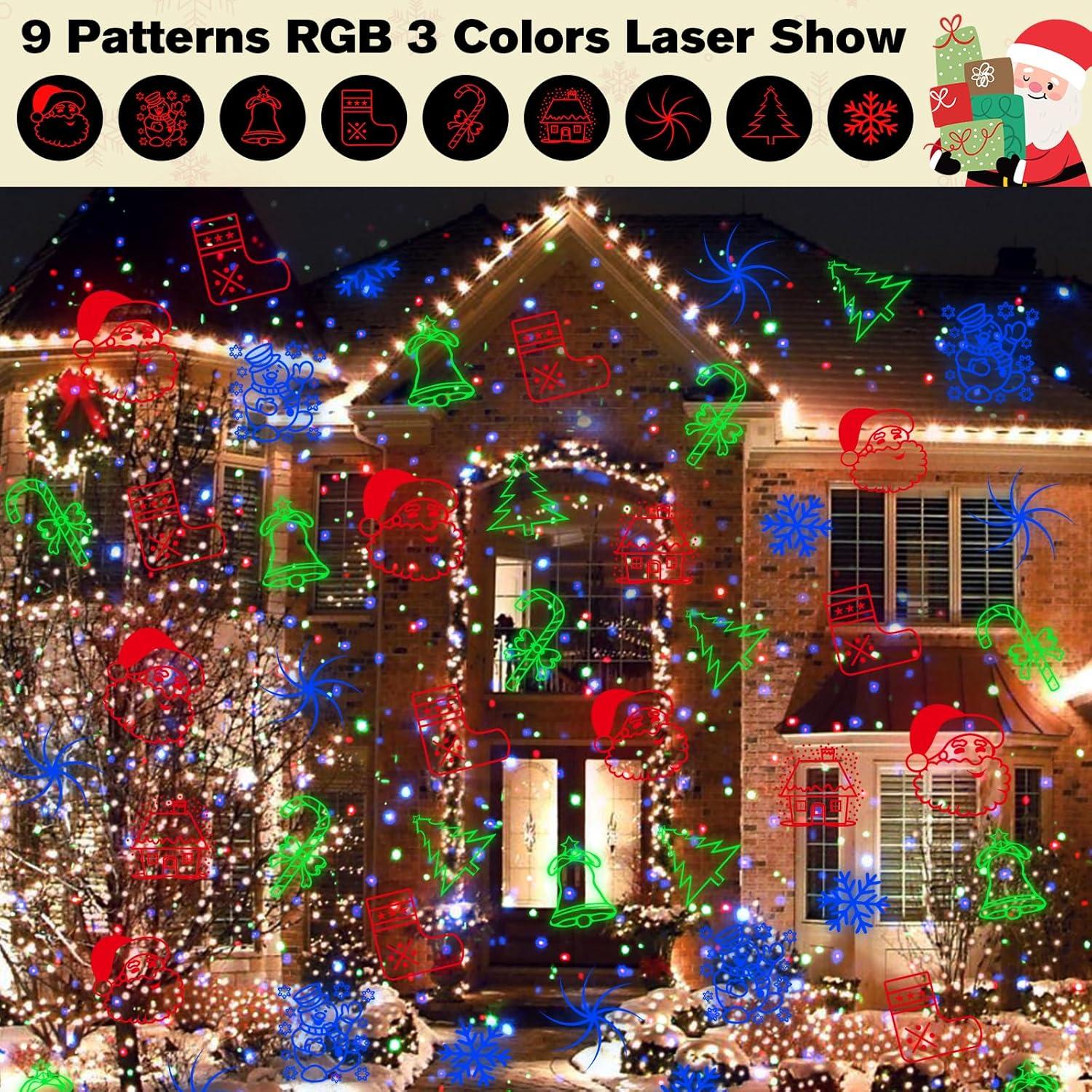 Proyector de luces láser navideñas RGB IP65 10.5x10x18cm