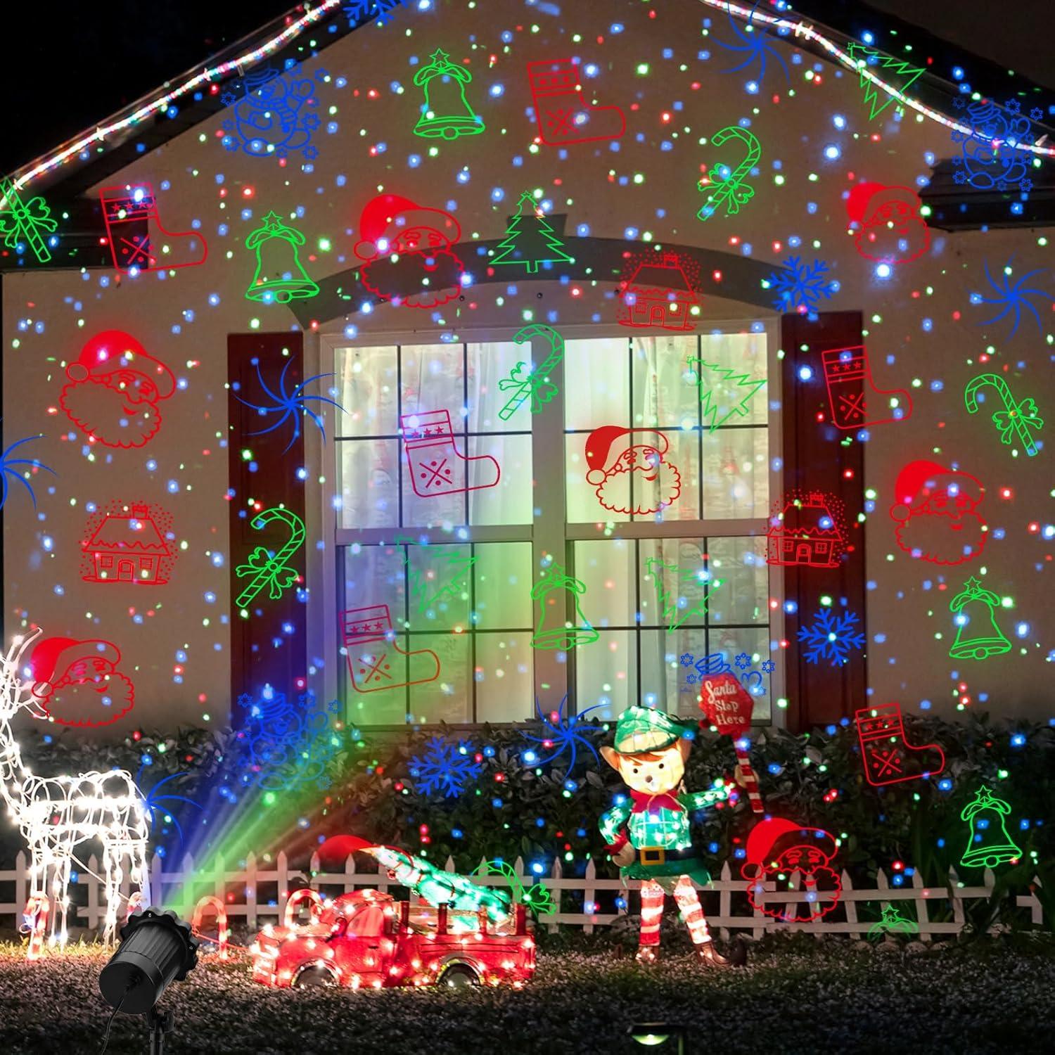 Proyector de luces láser navideñas RGB IP65 10.5x10x18cm