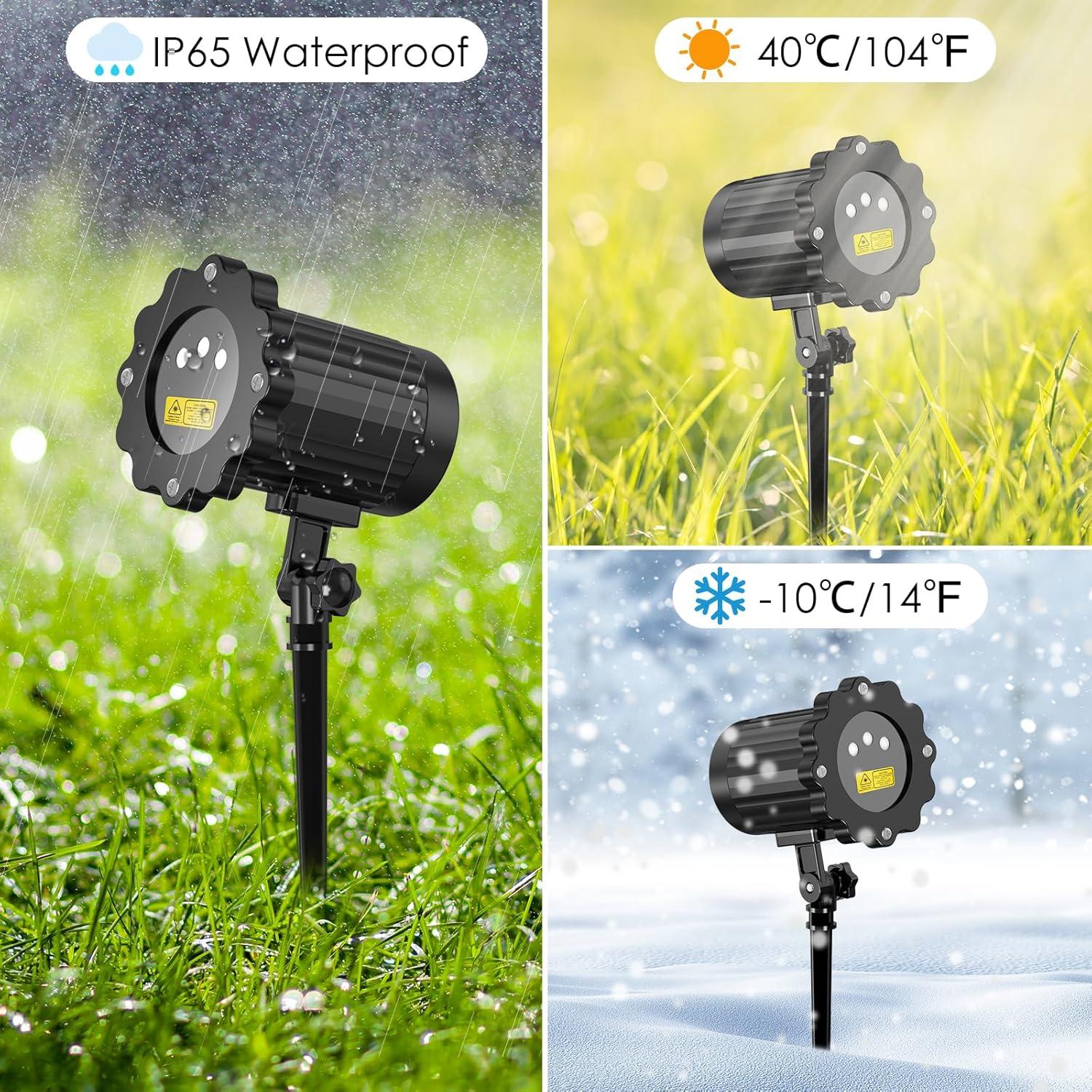 Proyector de luces láser navideñas RGB IP65 10.5x10x18cm