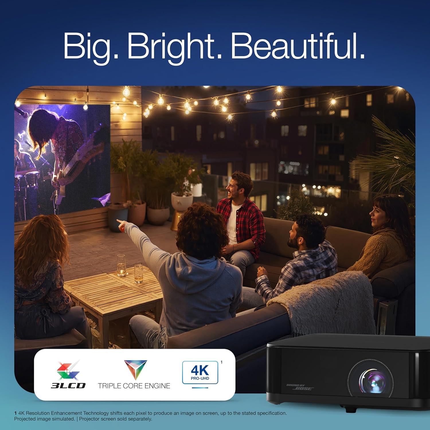 Proyector Epson Lifestudio Pop Plus 4K 700 Lúmenes Sonido Bose