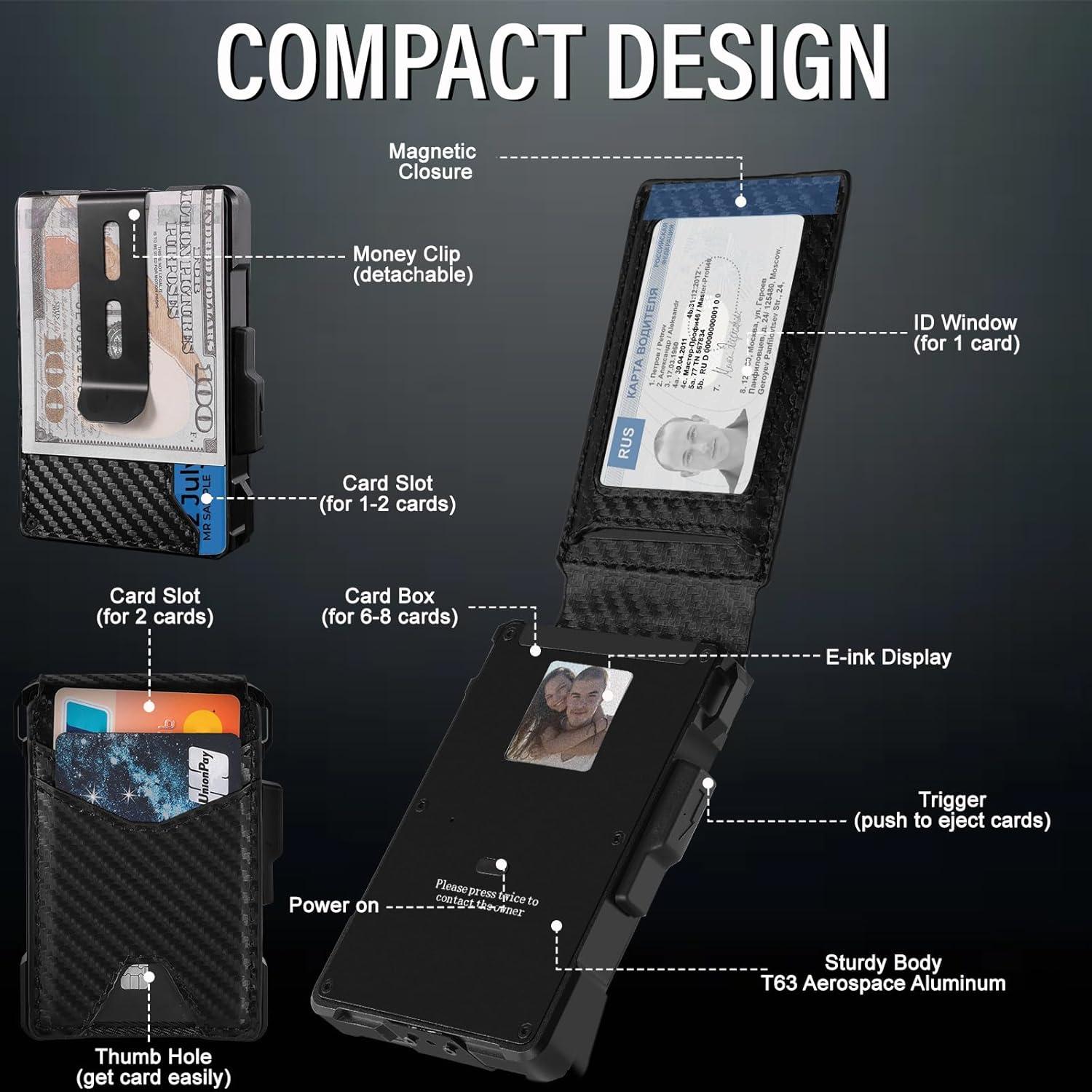 Billetera Bifold Minimalista Air Pro con Pantalla E-Ink 3.81 cm