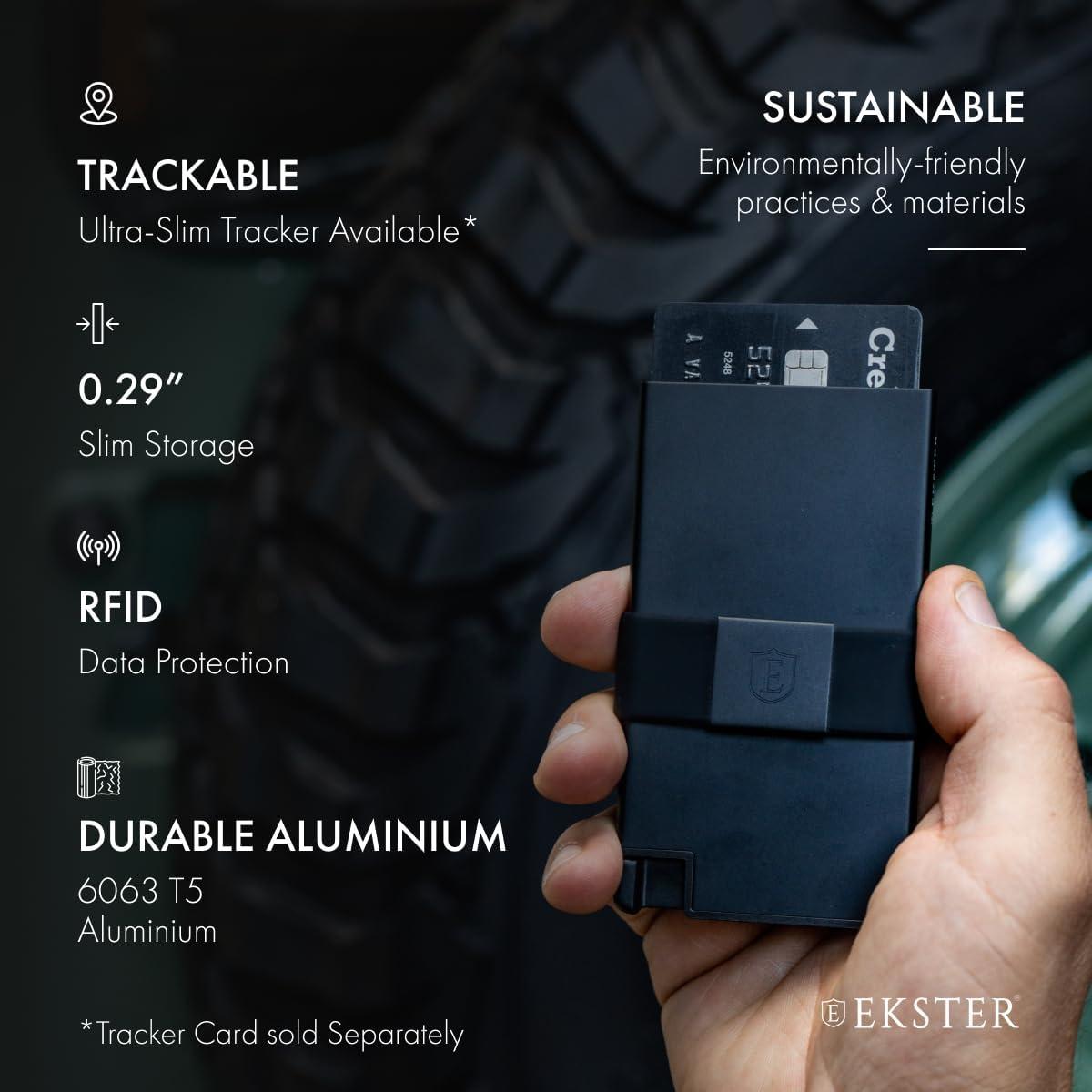 Tarjetero de Aluminio Ekster con Soporte para AirTag Negro