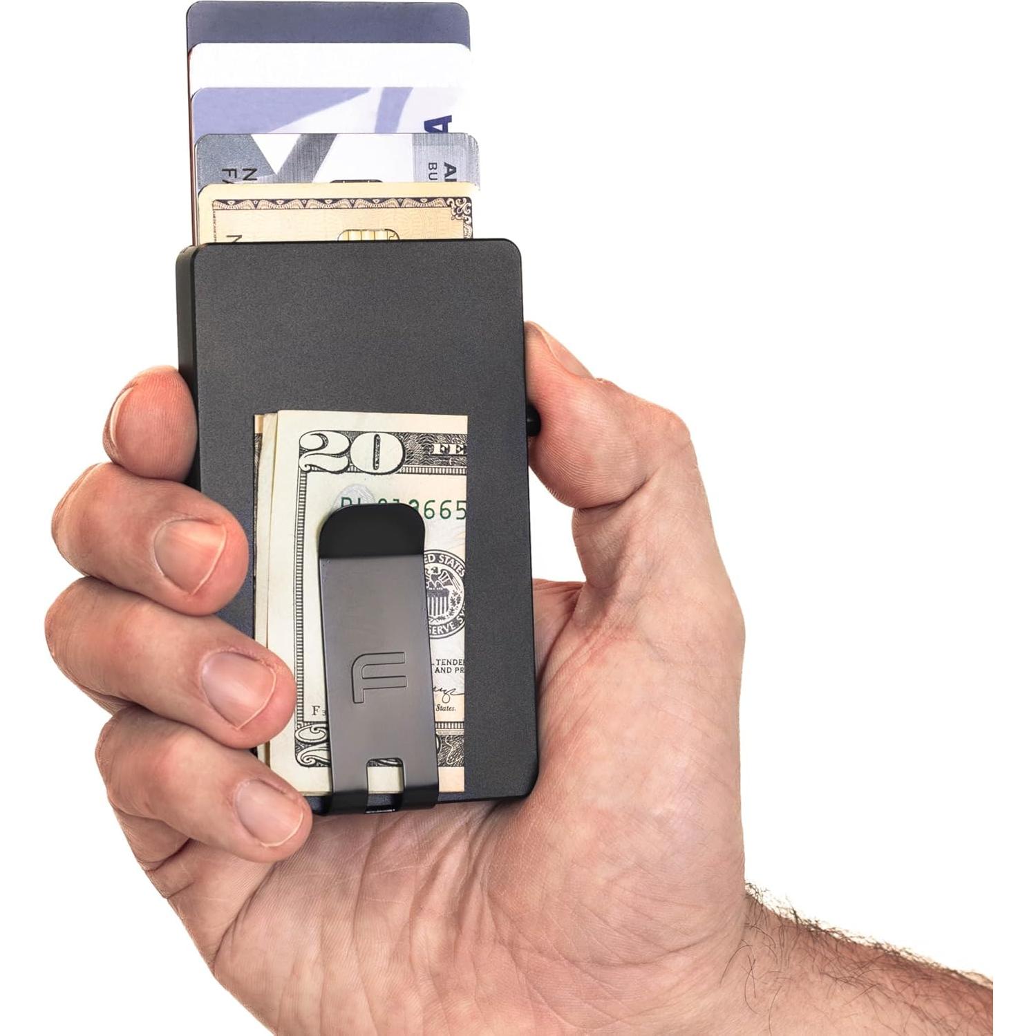 Billetera Faraday Minimalista Slim con Bloqueo RFID y Clip