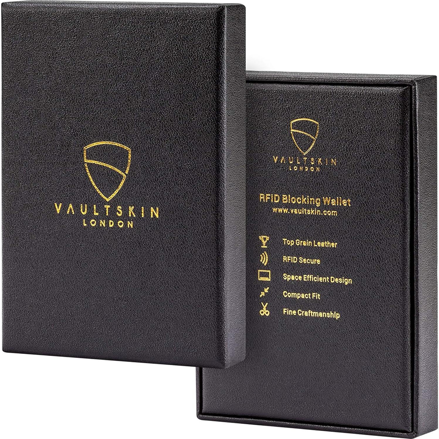 Billetera de cuero italiana Vaultskin CHELSEA con bloqueo RFID