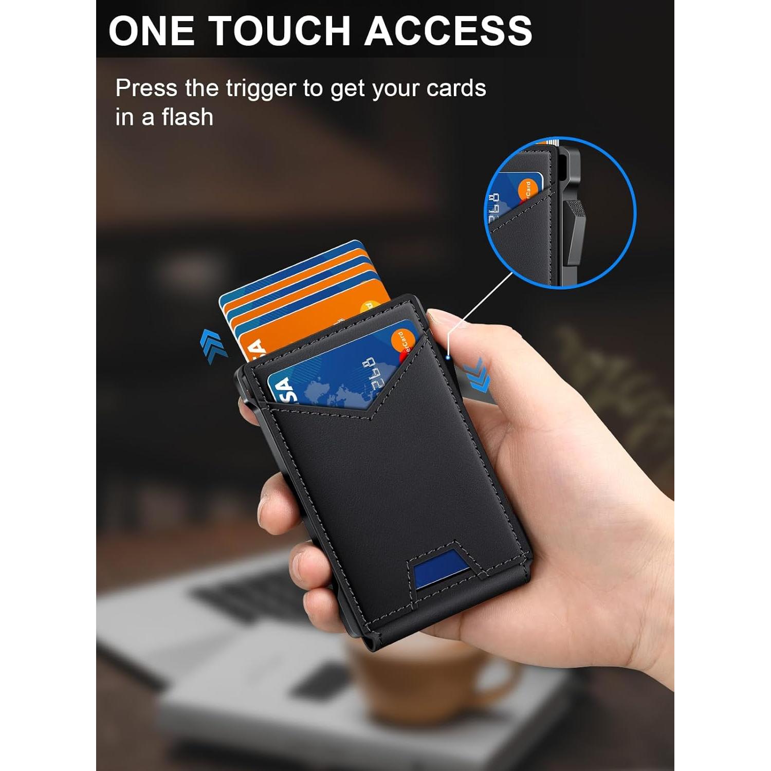 Billetera Minimalista Kafellon RFID con 2 Ventanas ID y Clip